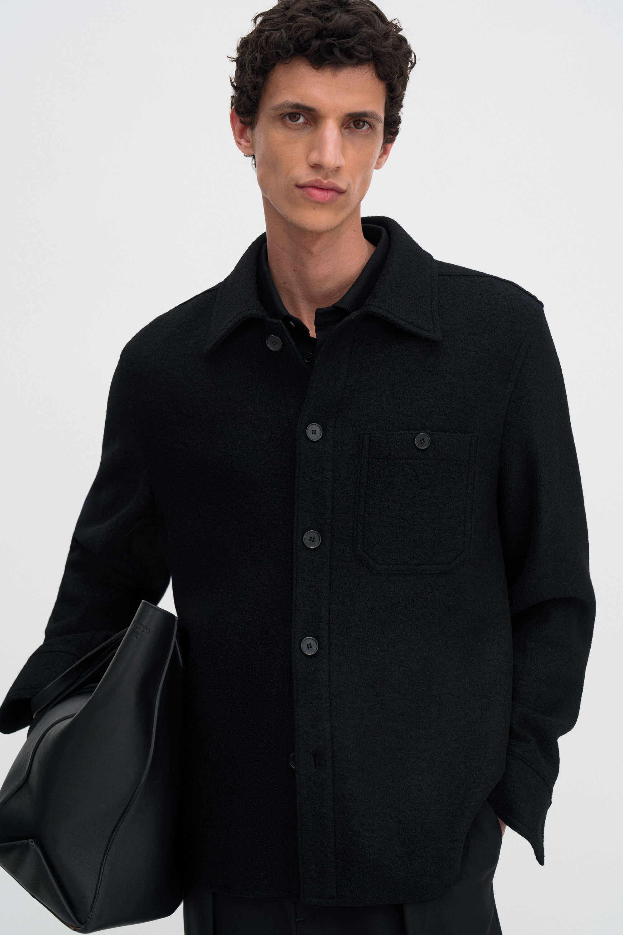 VESP WOOL SHIRTS JACKET ブラウン M Frame Textured Wool Zip-Up Shirt Jacket | Saks Fifth Avenue