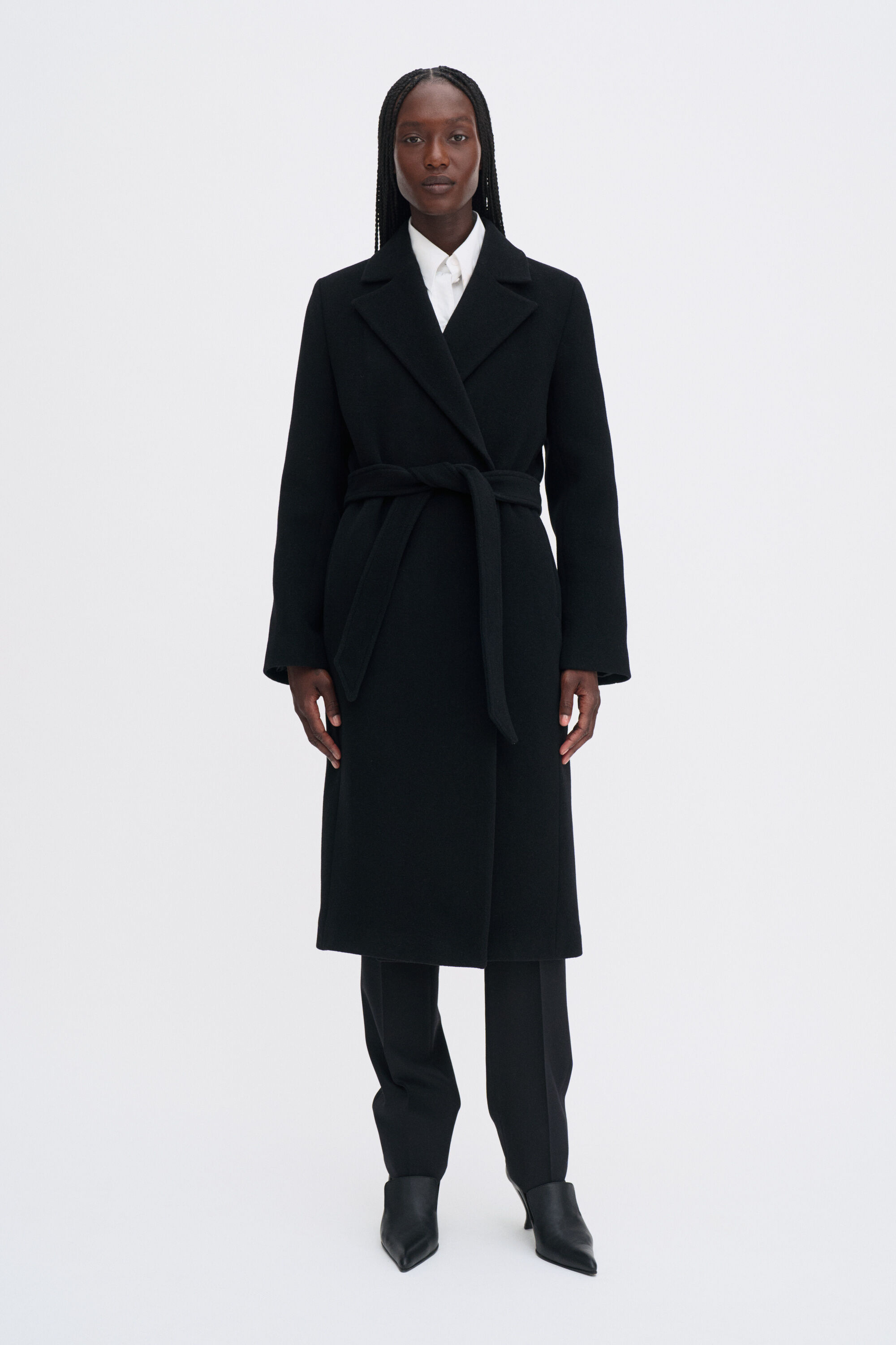 Charlotte Wool Belted Coat - Black | Filippa K