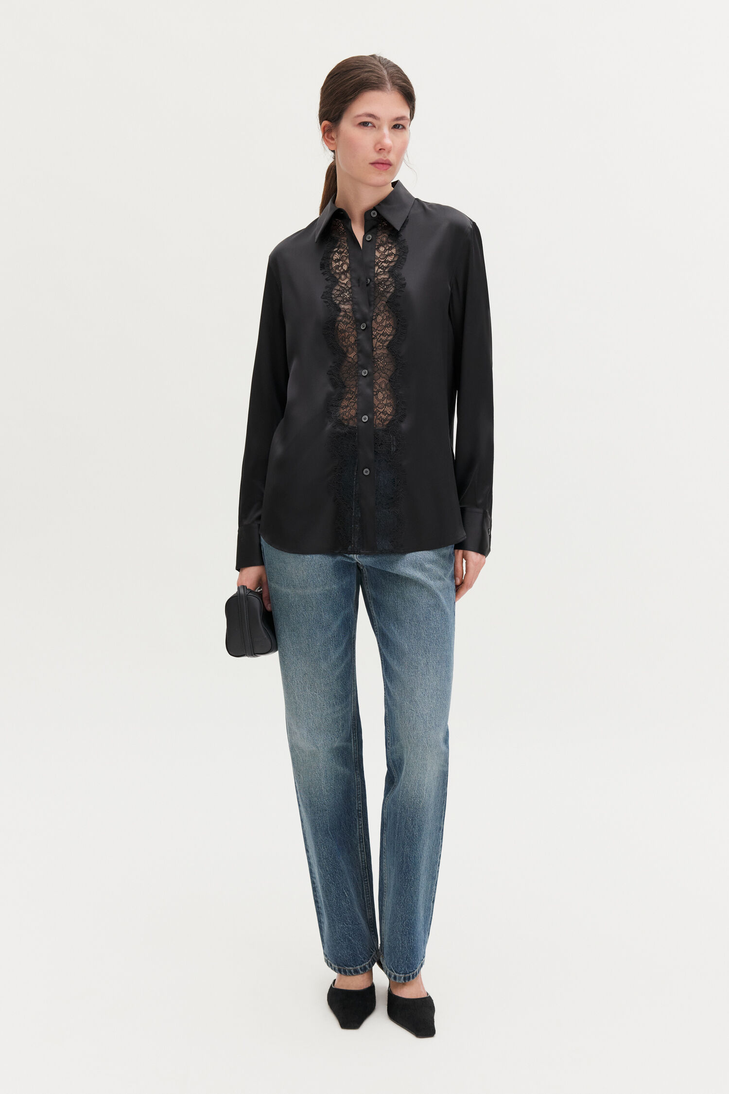 Vertical Lace Detail Shirt