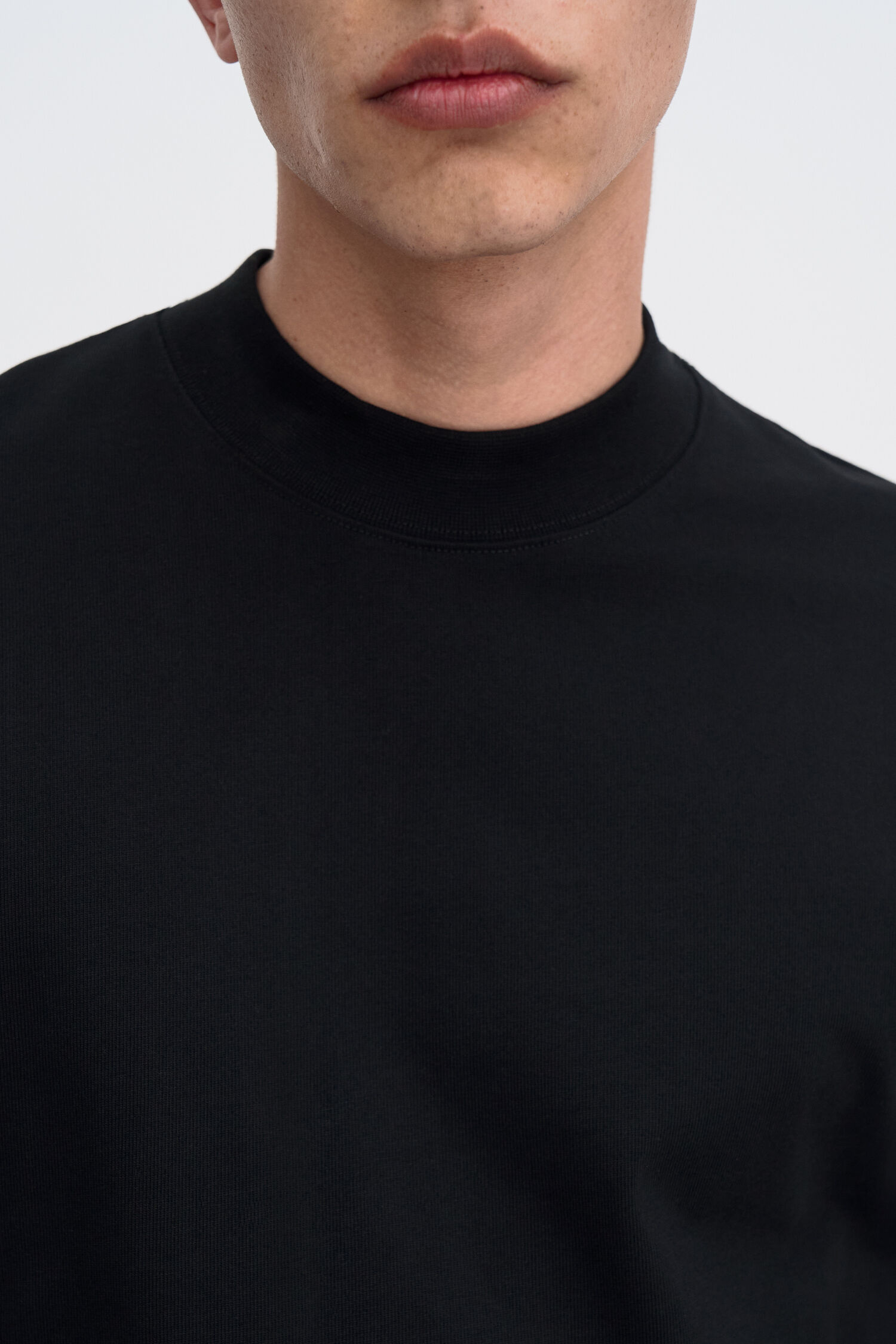Heavy Cotton Mock Neck Shirt 