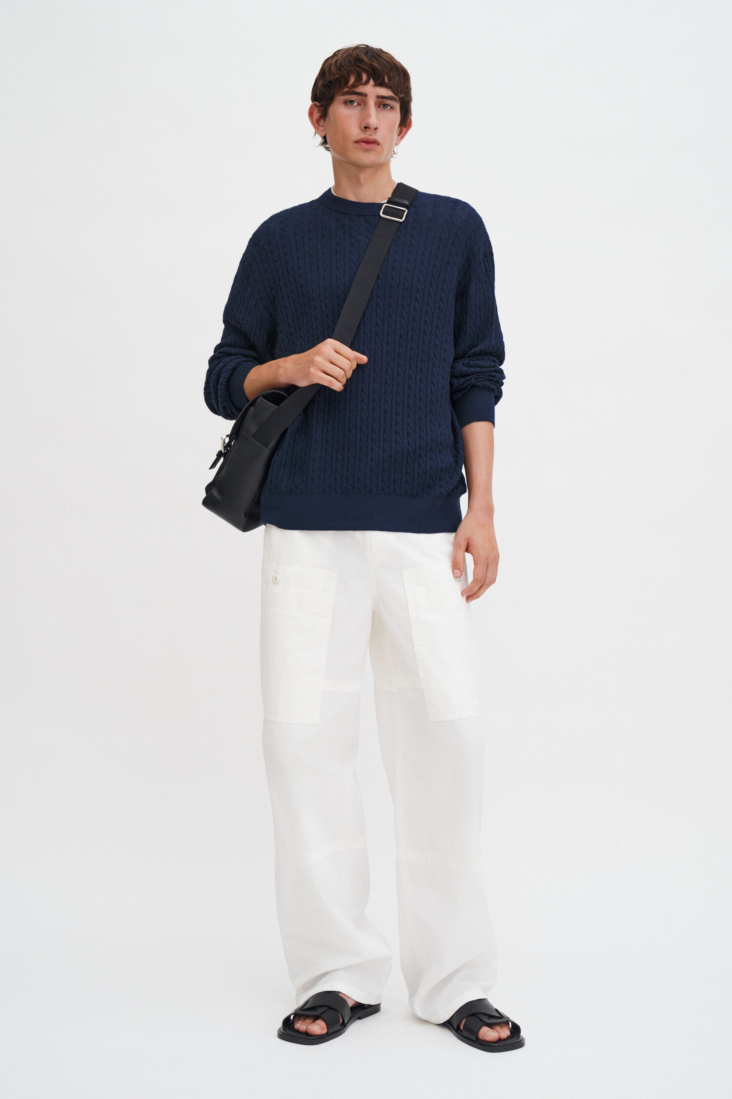 Braided Cotton Silk Sweater