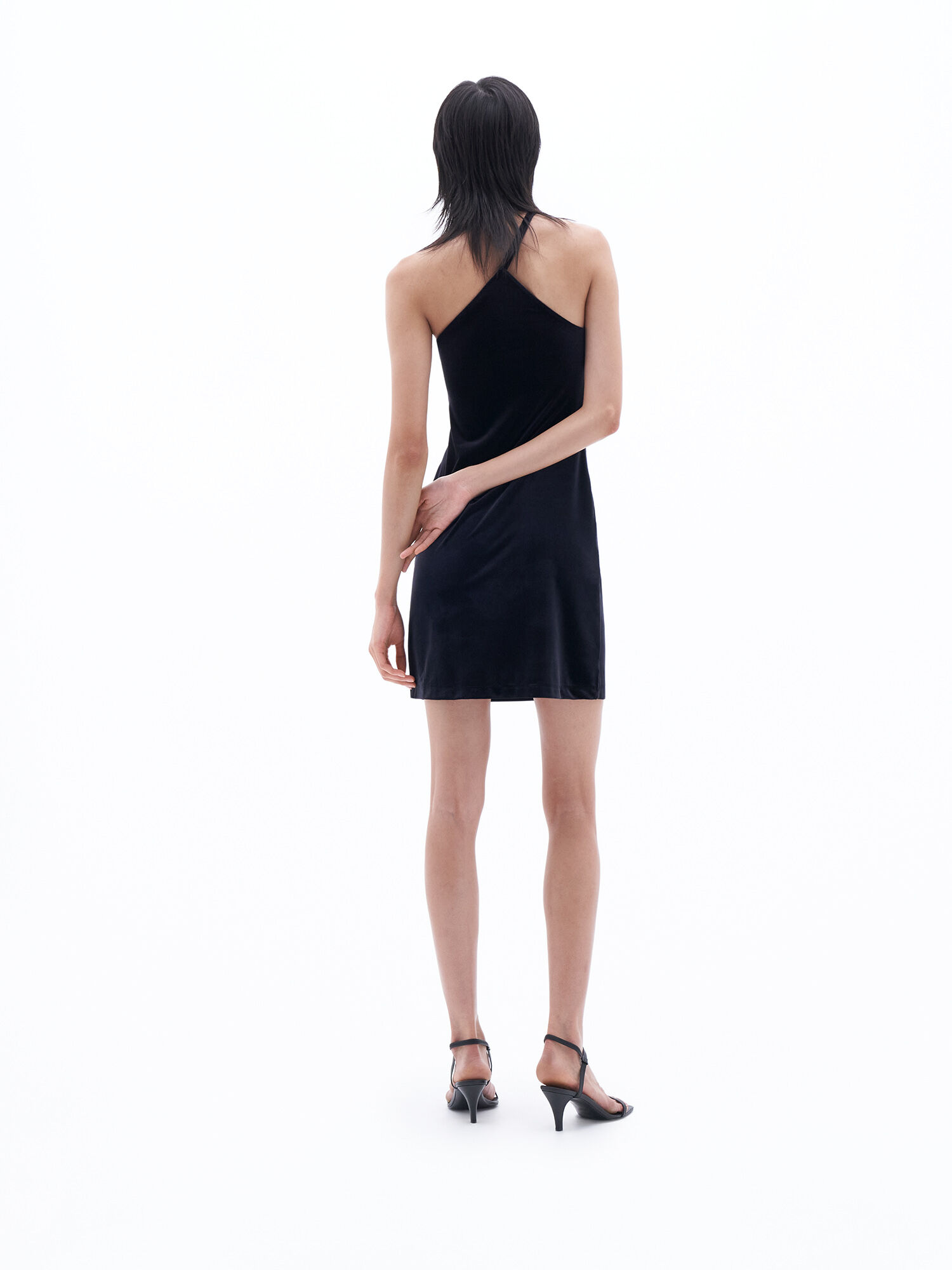 Asymmetric Velvet Dress