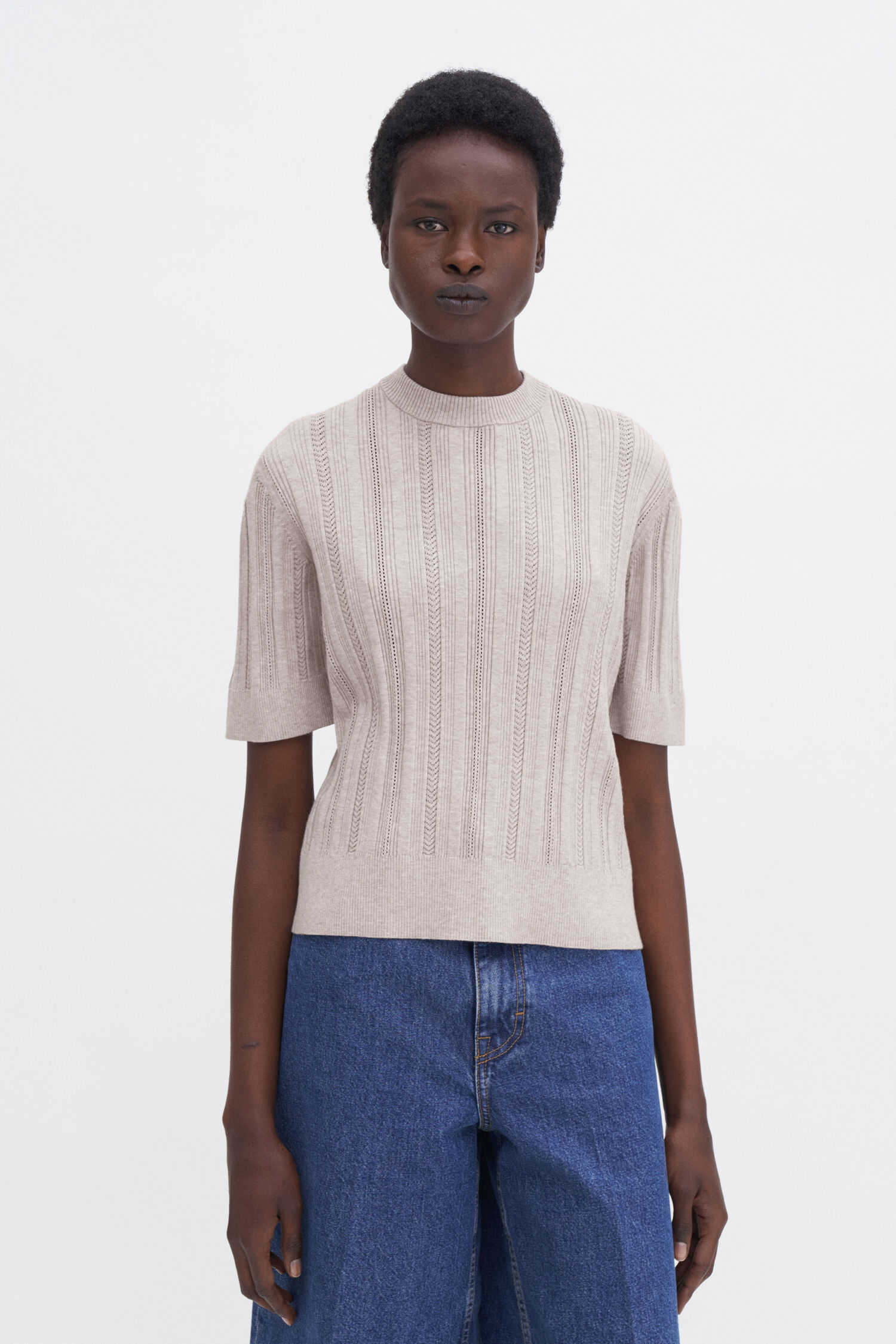 Braid Knit T-Shirt