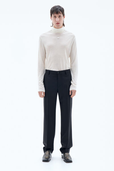 Straight Wool Trousers