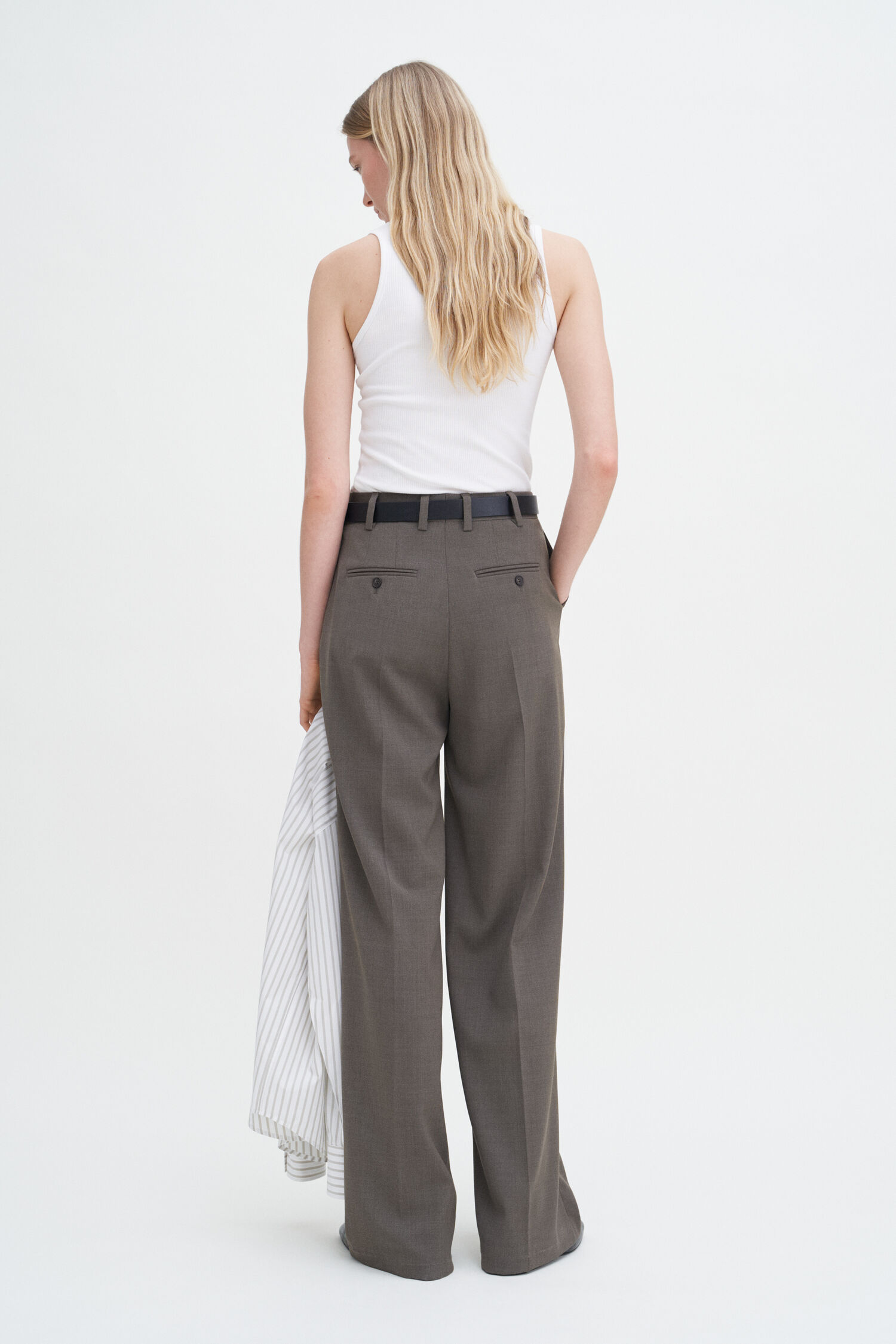 Darcey Wool Trousers - Driftwood | Filippa K