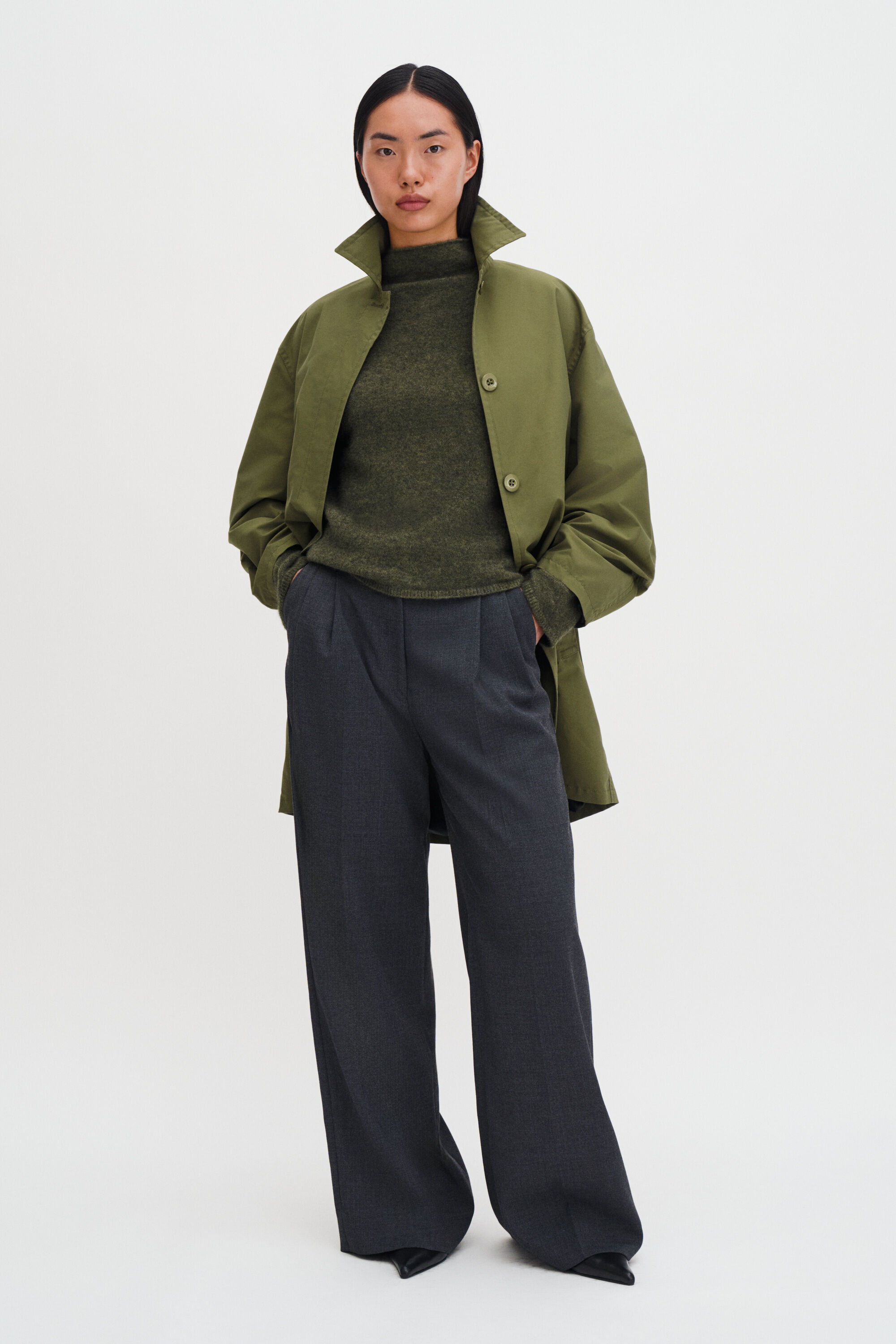 Mika Yak Funnelneck Sweater - Laurel Green | FILIPPA K