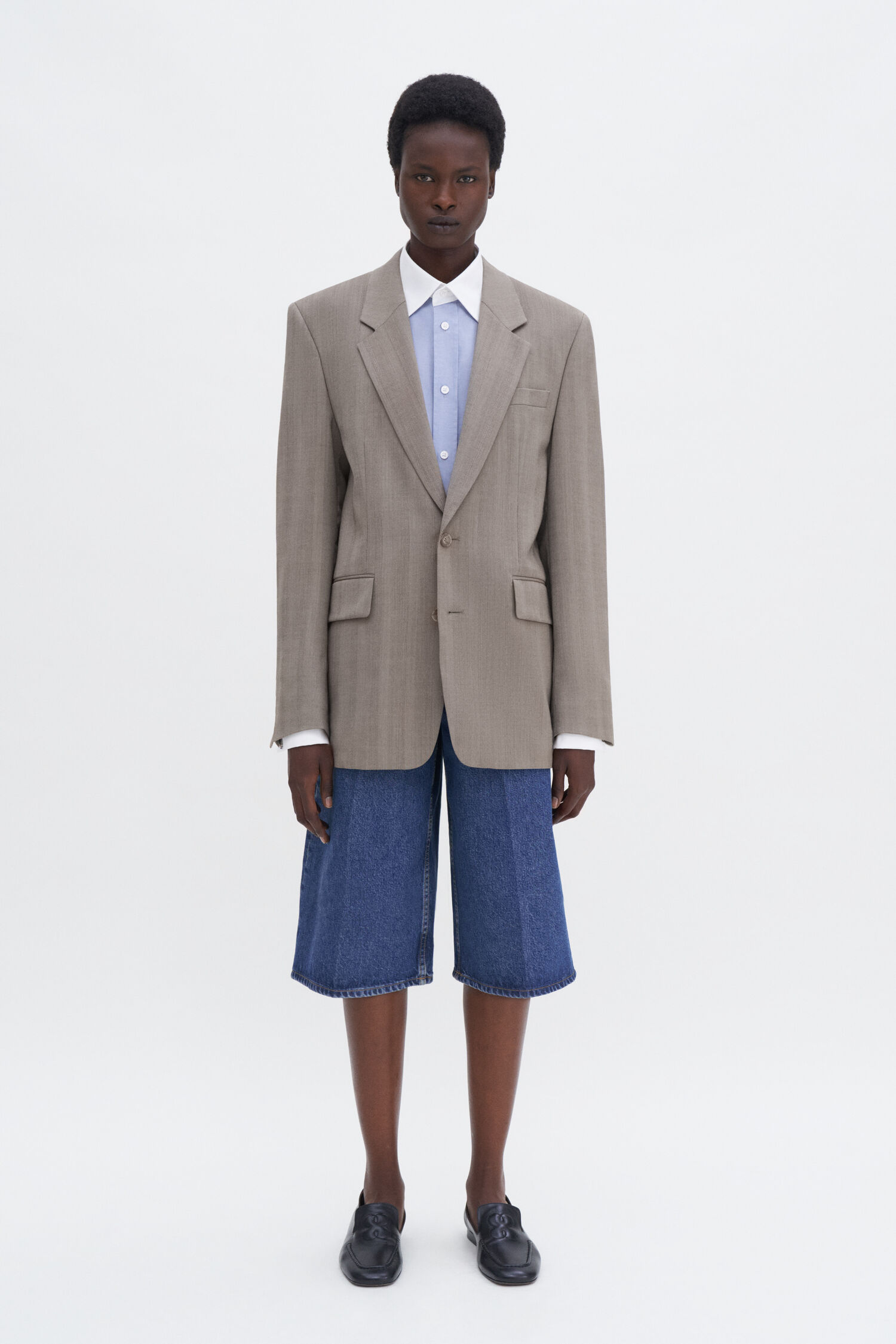 Tailored Herringbone Blazer