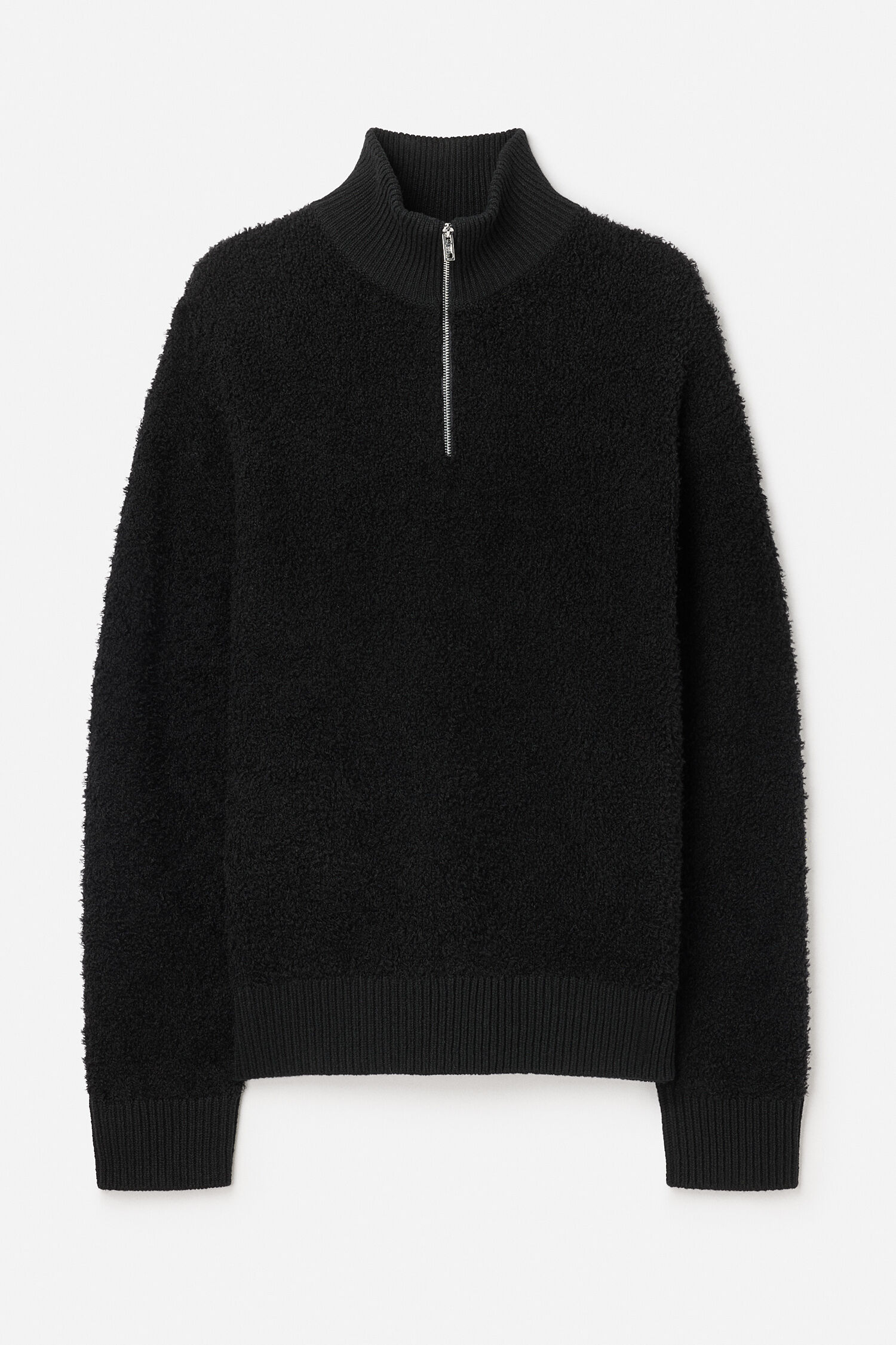 Fluffy Half Zip Sweater - Black | FILIPPA K