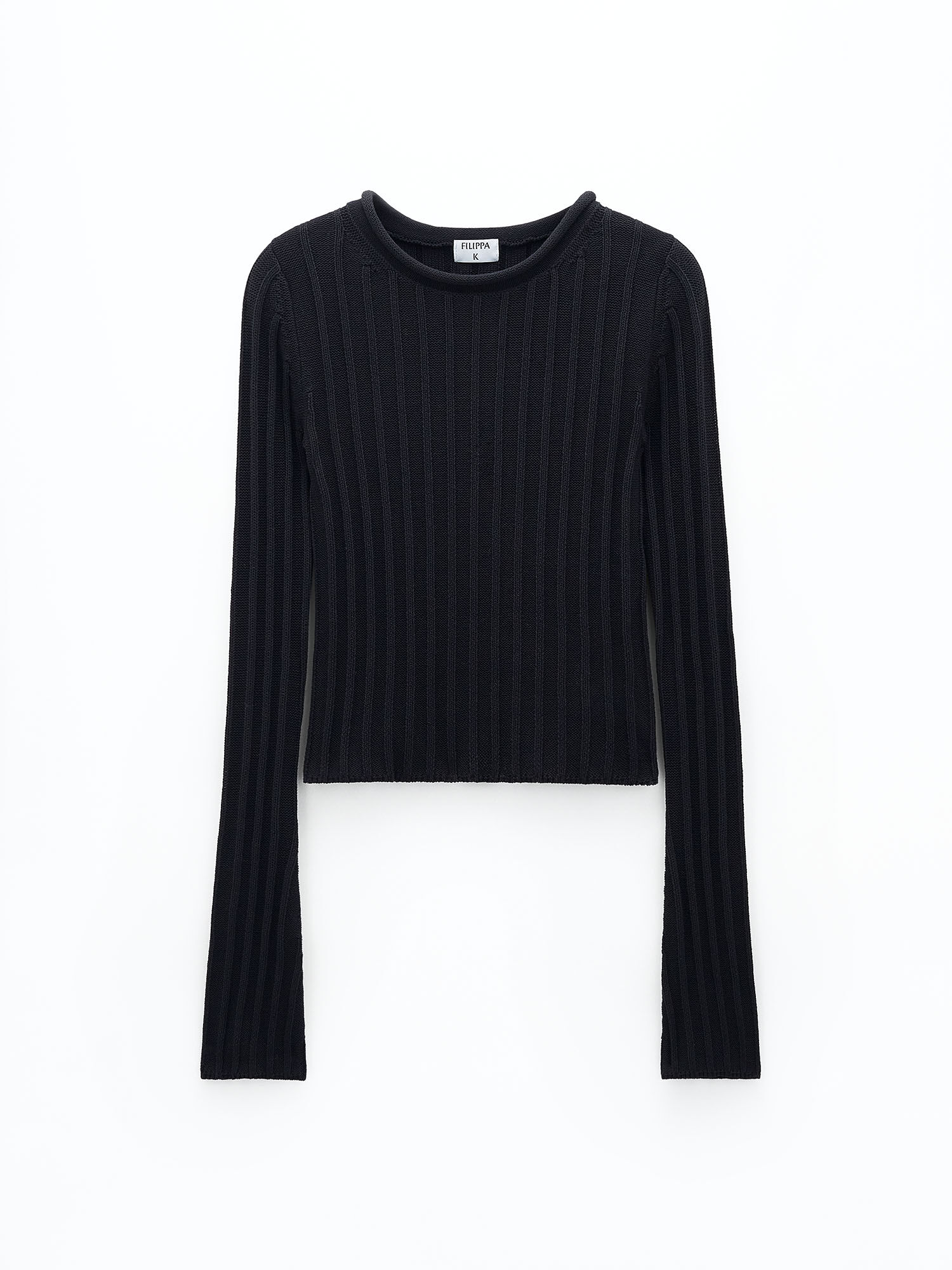 Black ribbed sweater 2025