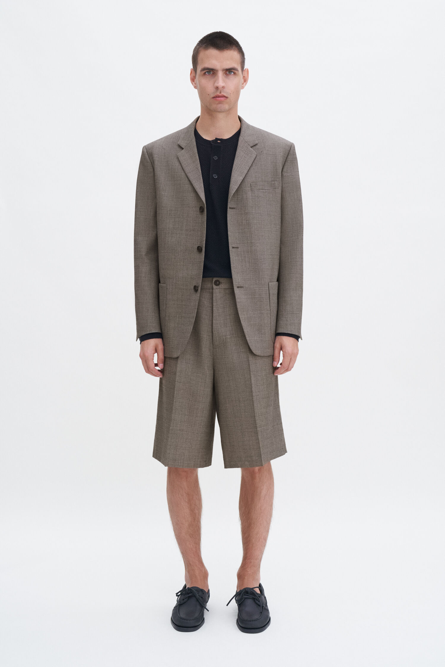 Wool Blend Patch Pocket Blazer