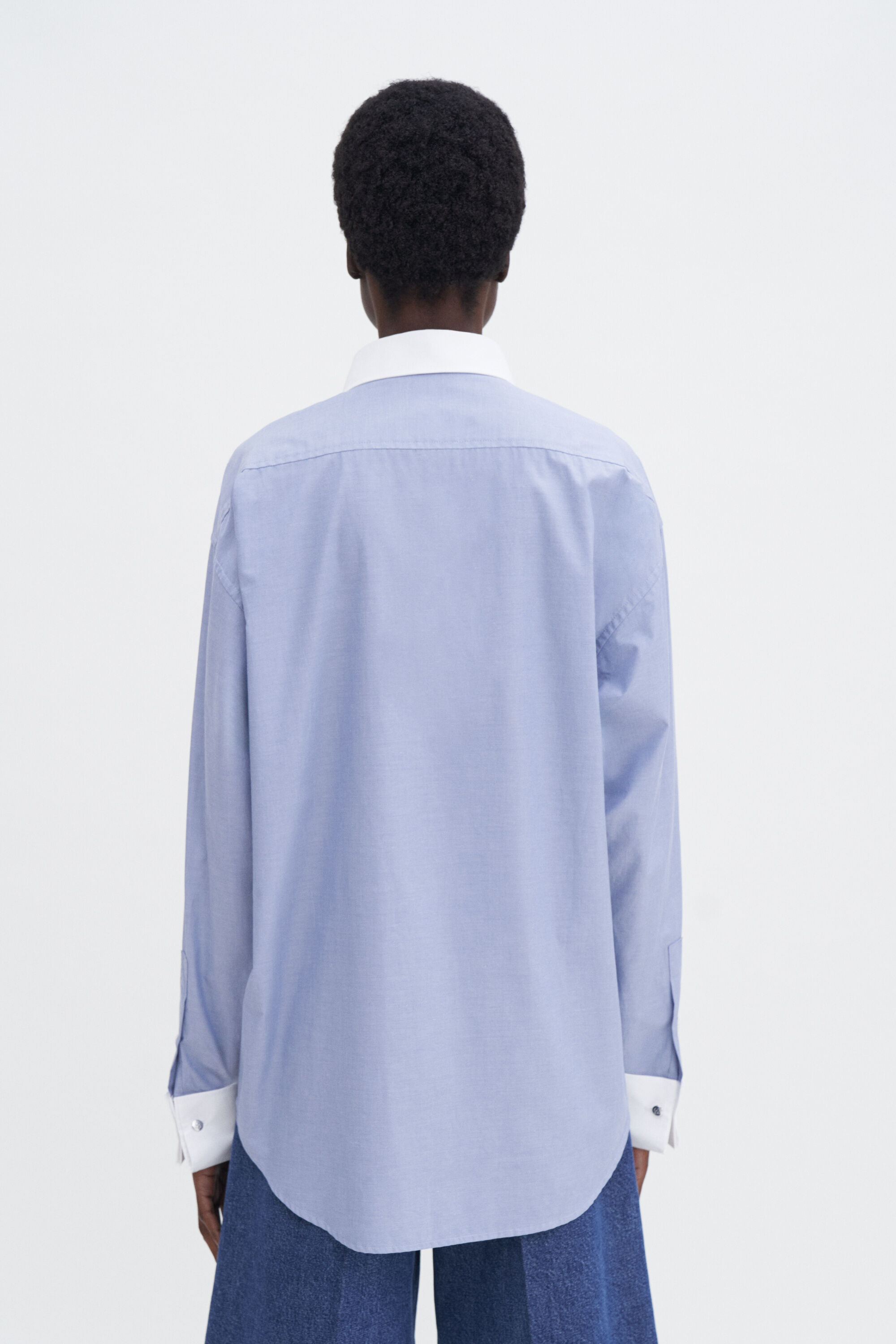 Tシャツ・カットソー FILIPPA K SS25 COTTON TUXEDO SHIRT (31105 0175) Cotton Tuxedo Shirt - Steel Blue | Filippa K