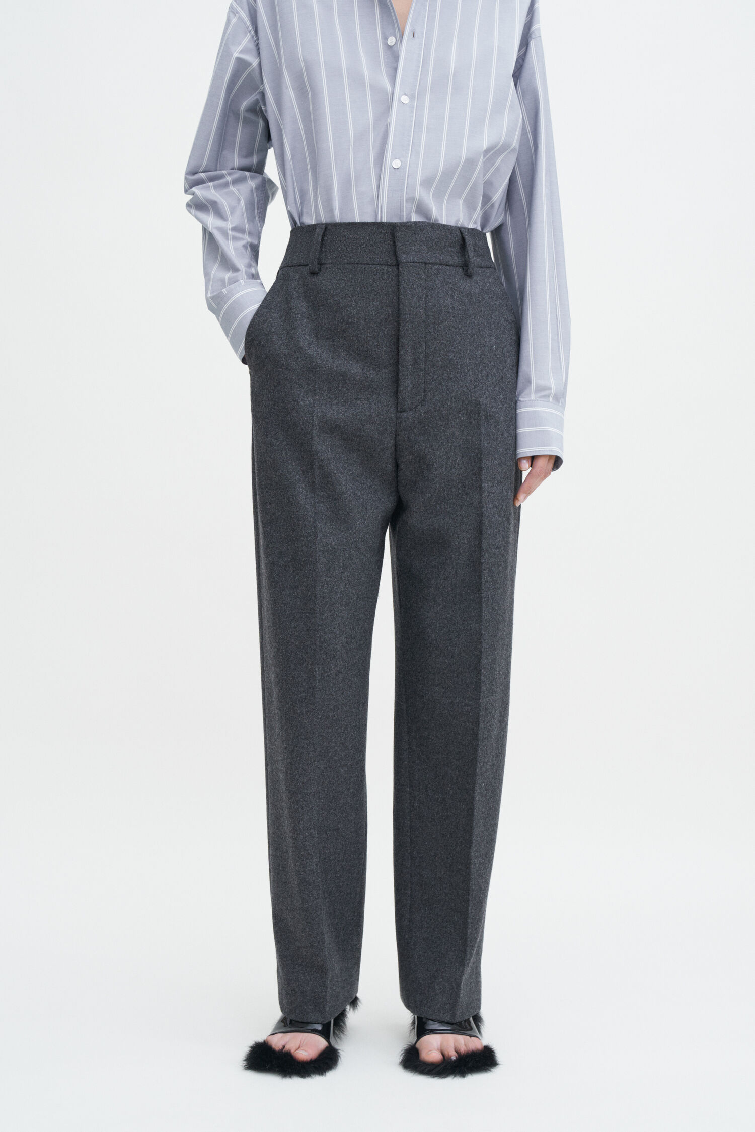 Tapered Flannel Trousers