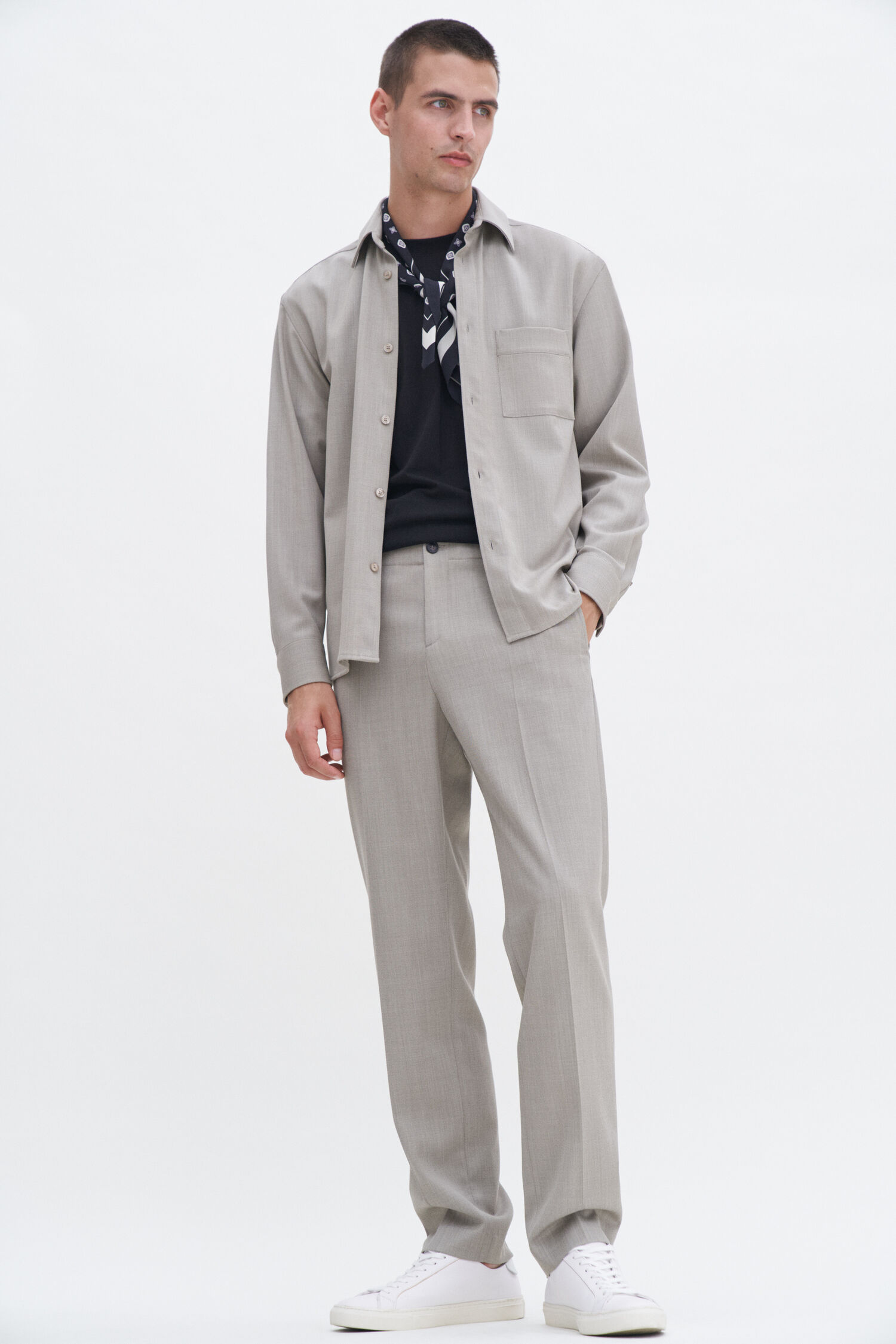 Boxy Wool Twill Shirt