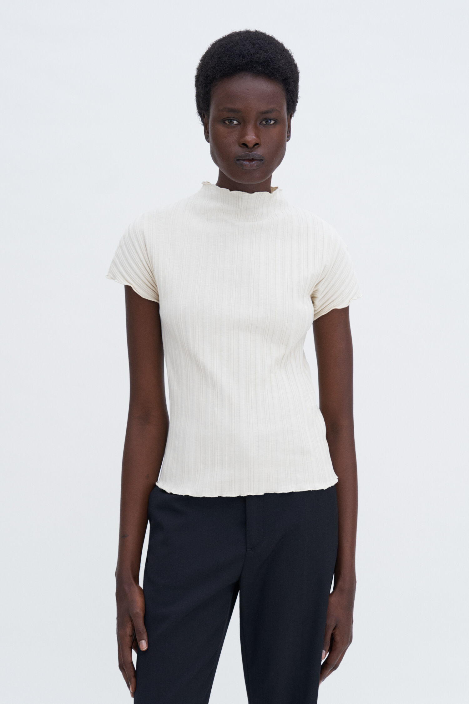 Rib Cap Sleeve Top