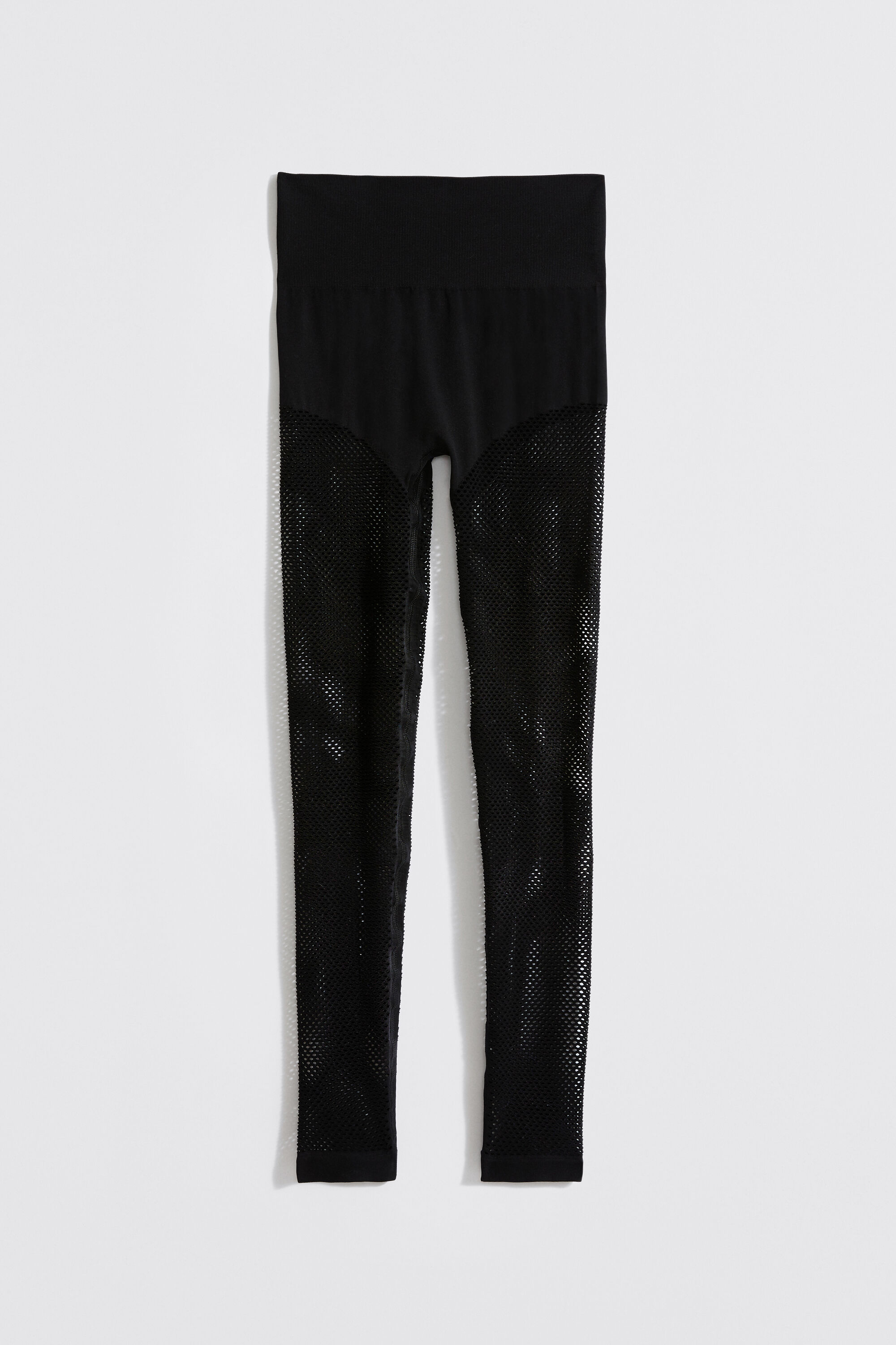 Black and white outlet mesh leggings