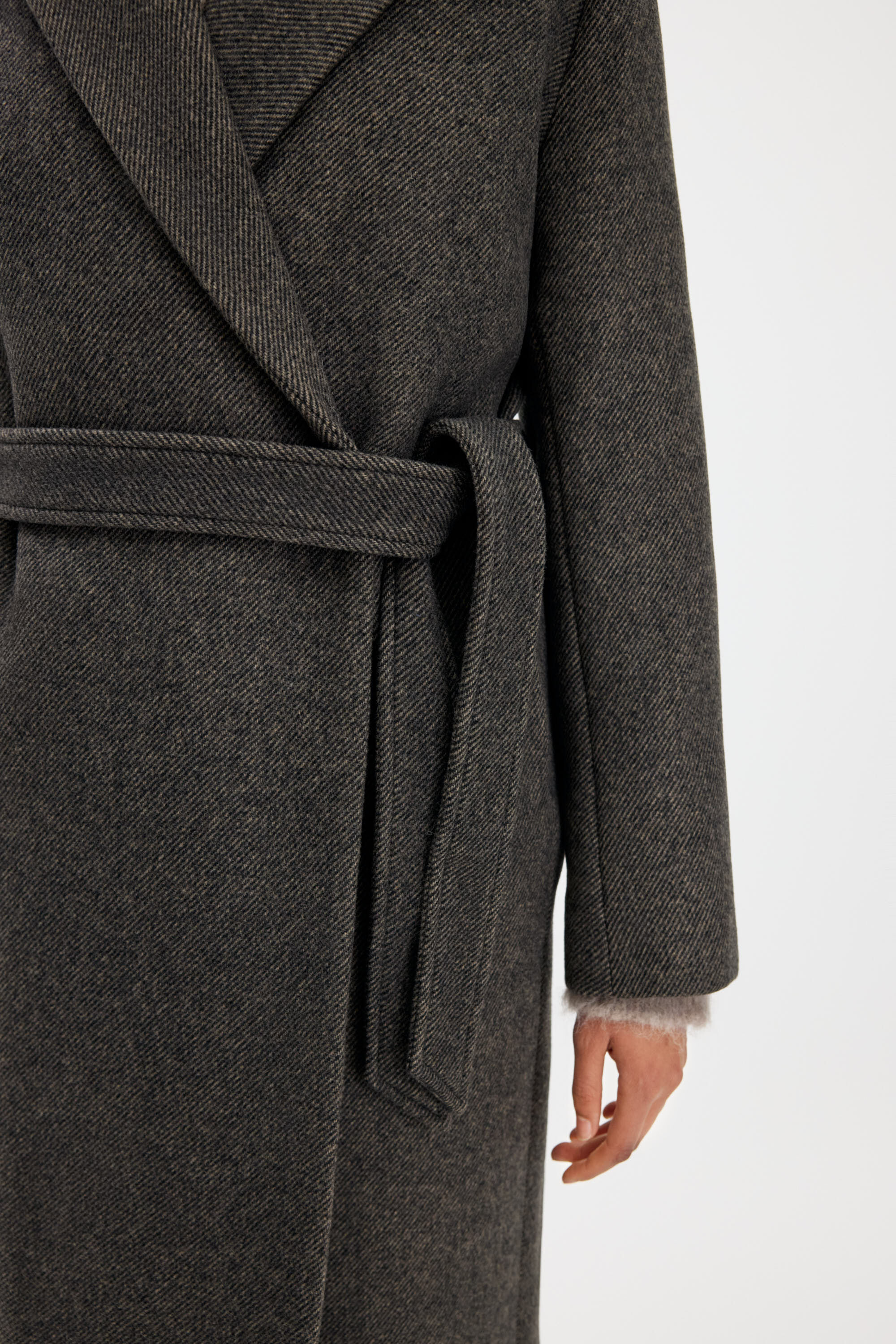 Charlotte Twill Belted Coat - Driftwood | FILIPPA K