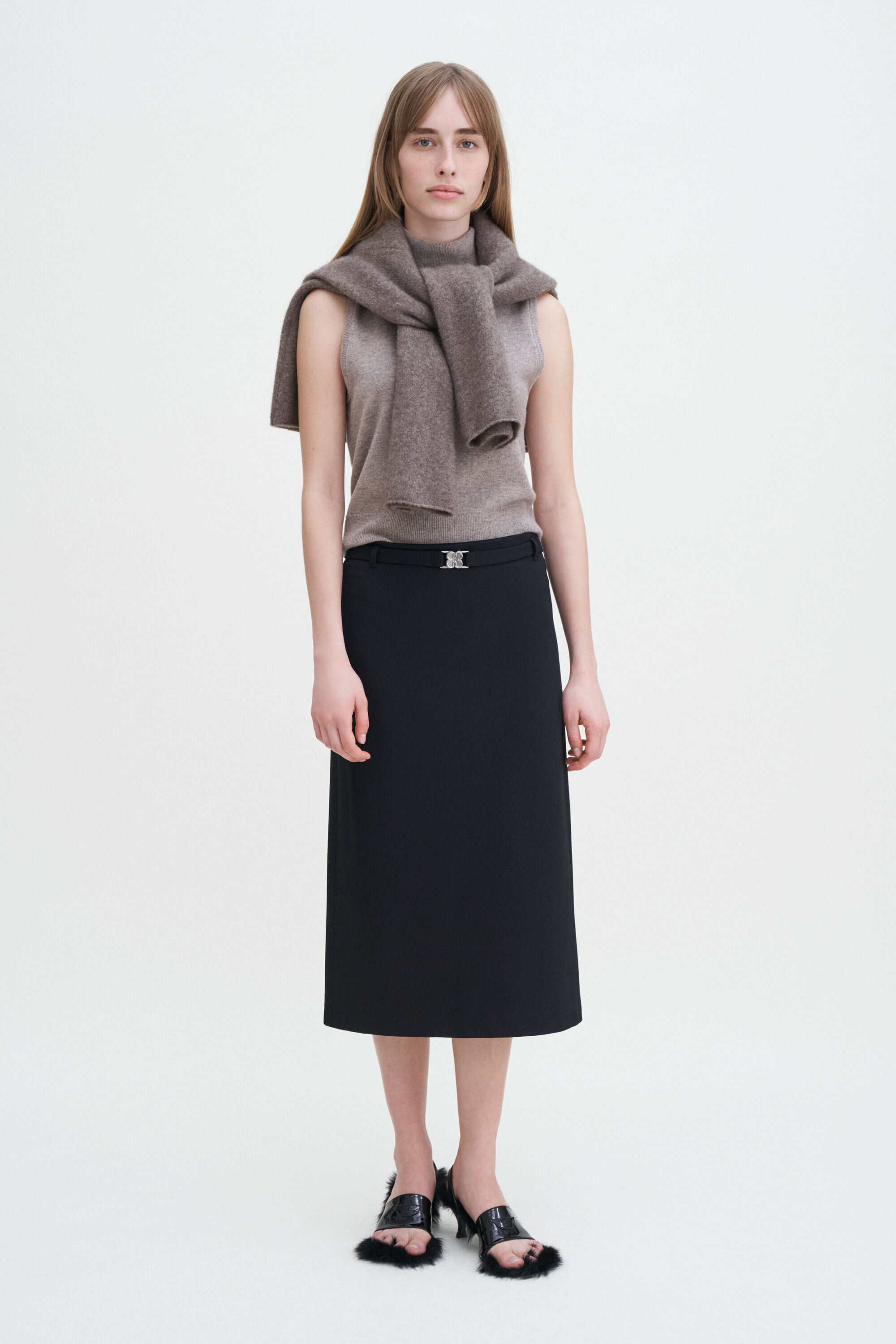 Belted Jersey Skirt Black Filippa K