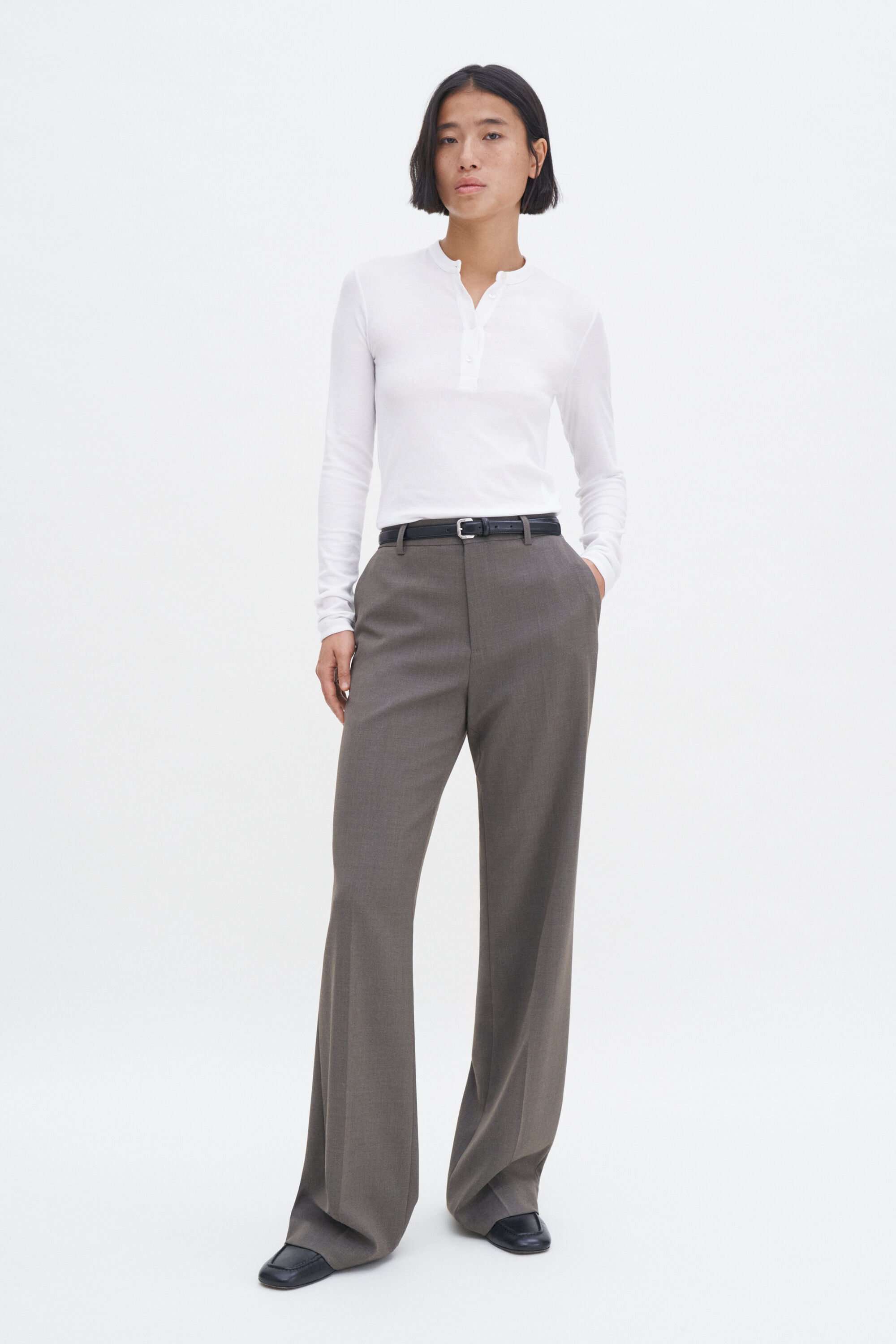 Soft Rib Henley - White | FILIPPA K