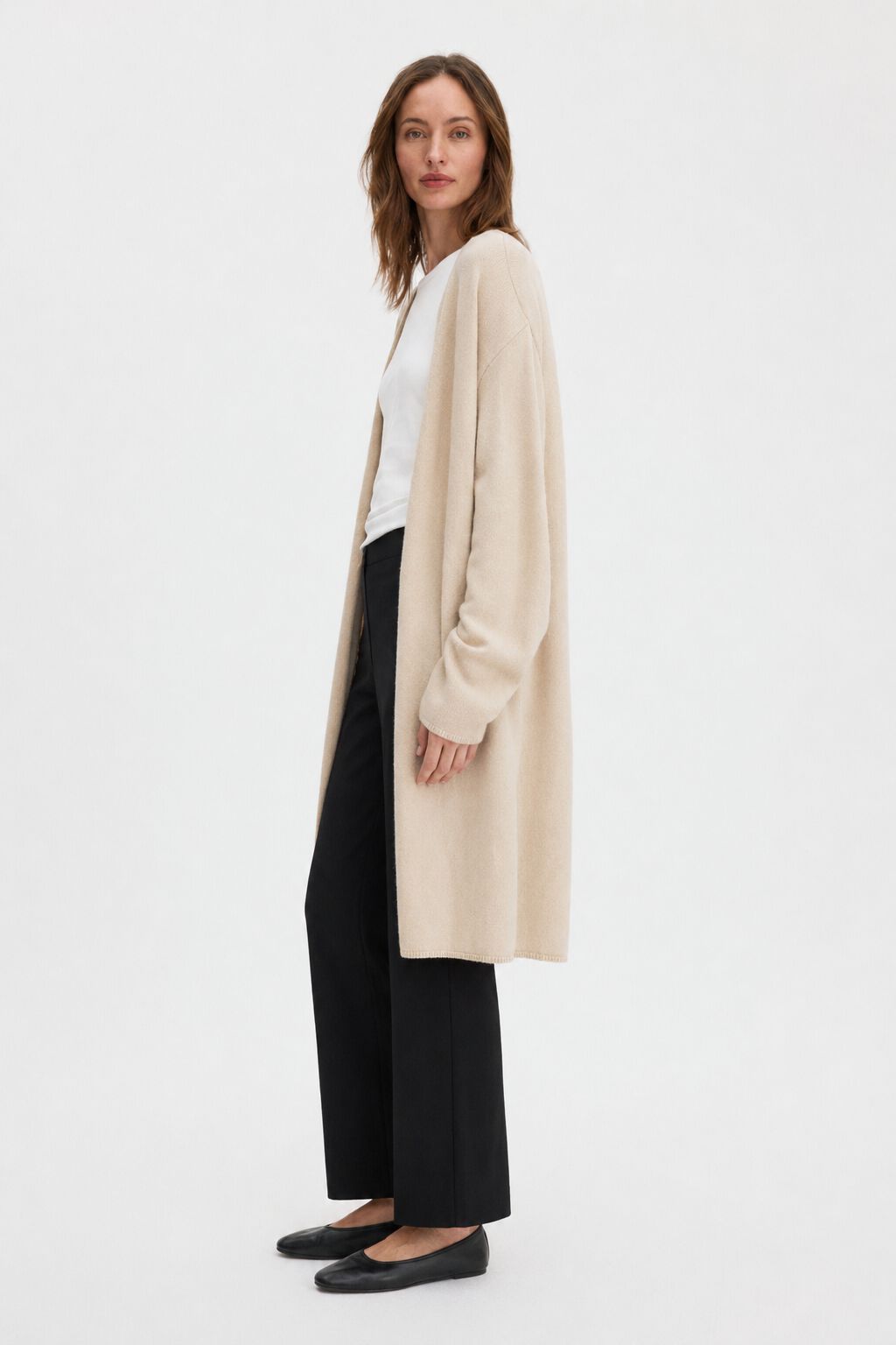 chieko+ wool cashmere long cardigan 完売 Wool Cashmere Long Cardigan - Pearl Beige | FILIPPA K