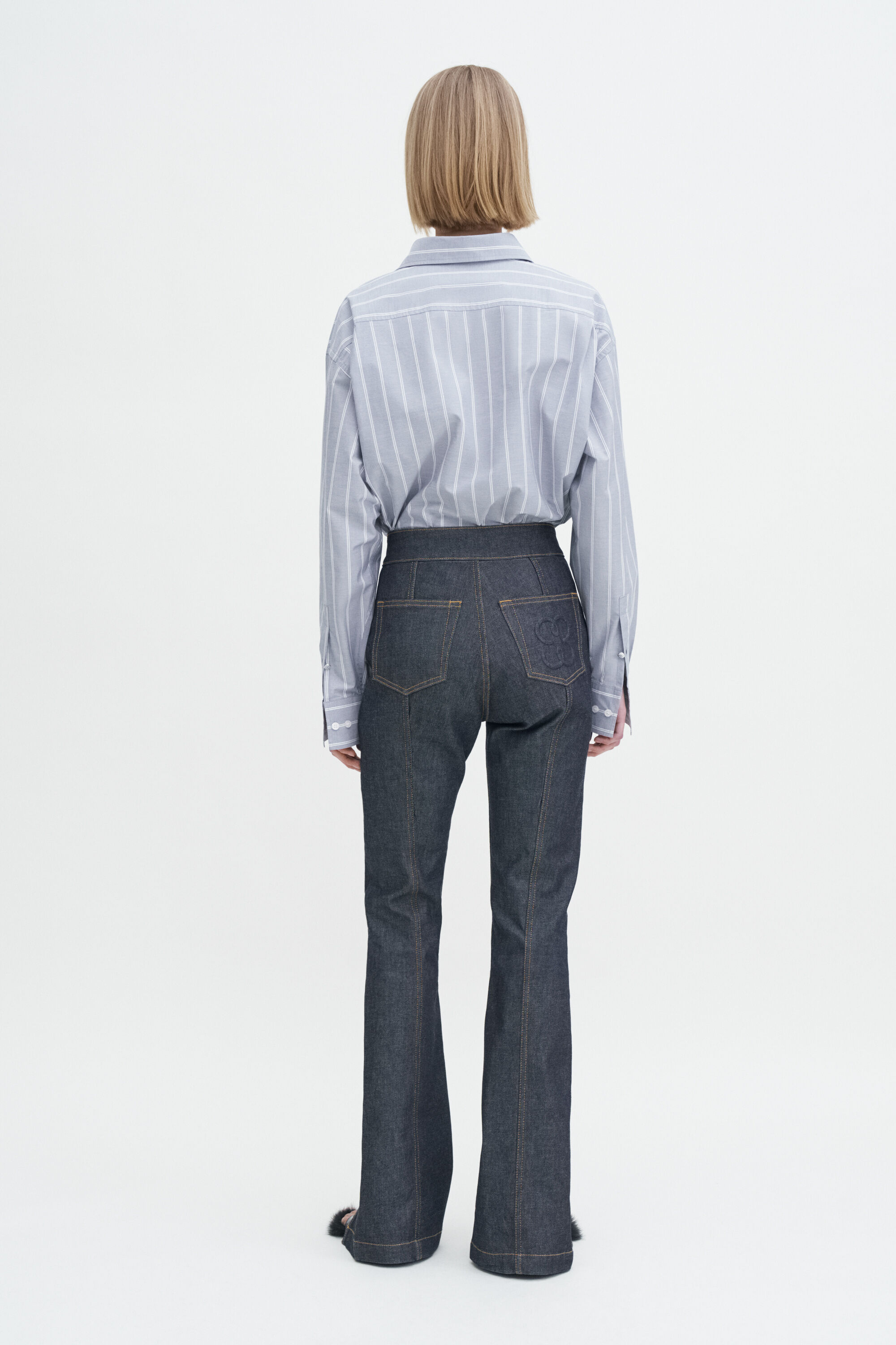 90s Stretch Button Front Jeans - Raw Blue | FILIPPA K