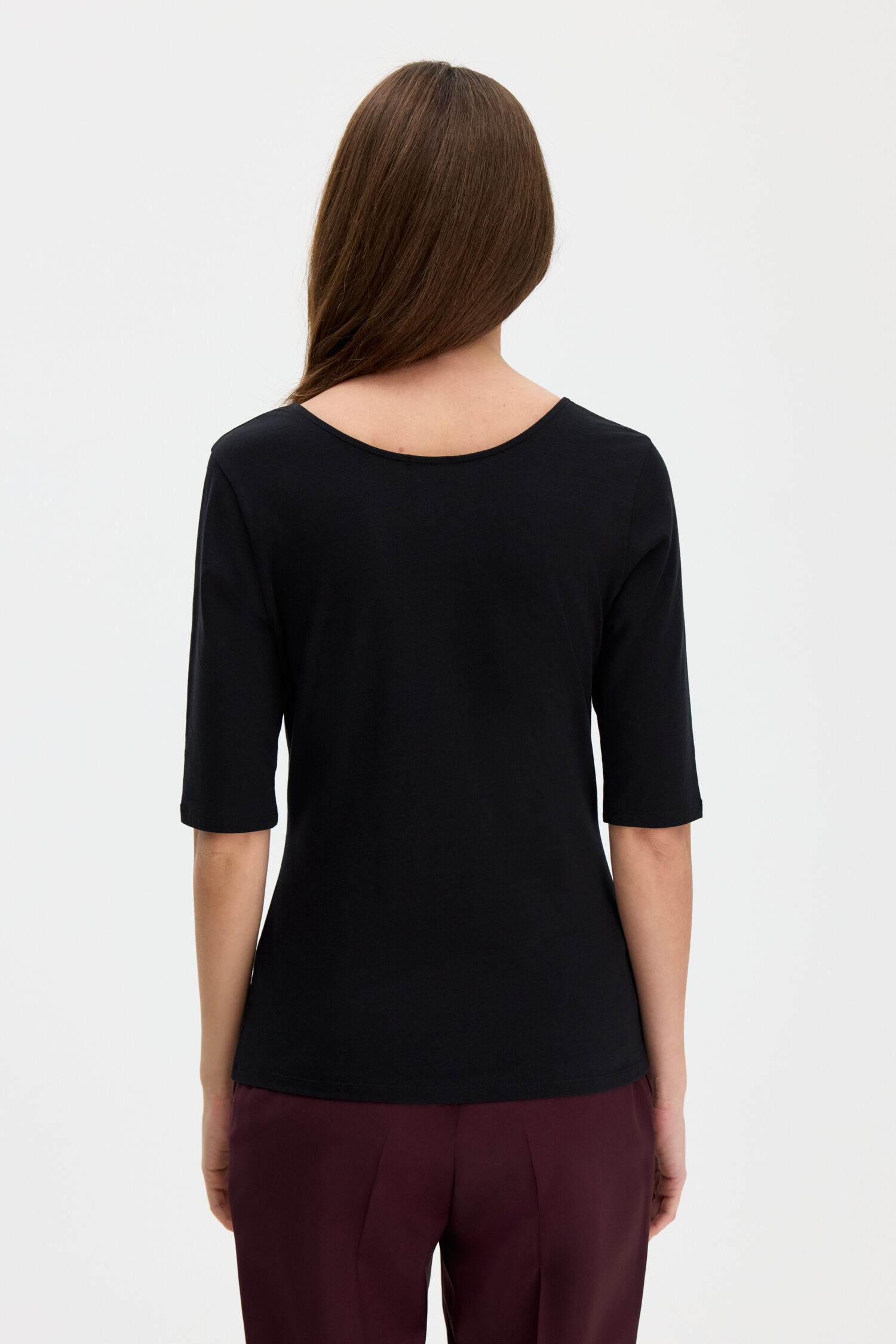 Cotton Stretch Scoop Neck Top