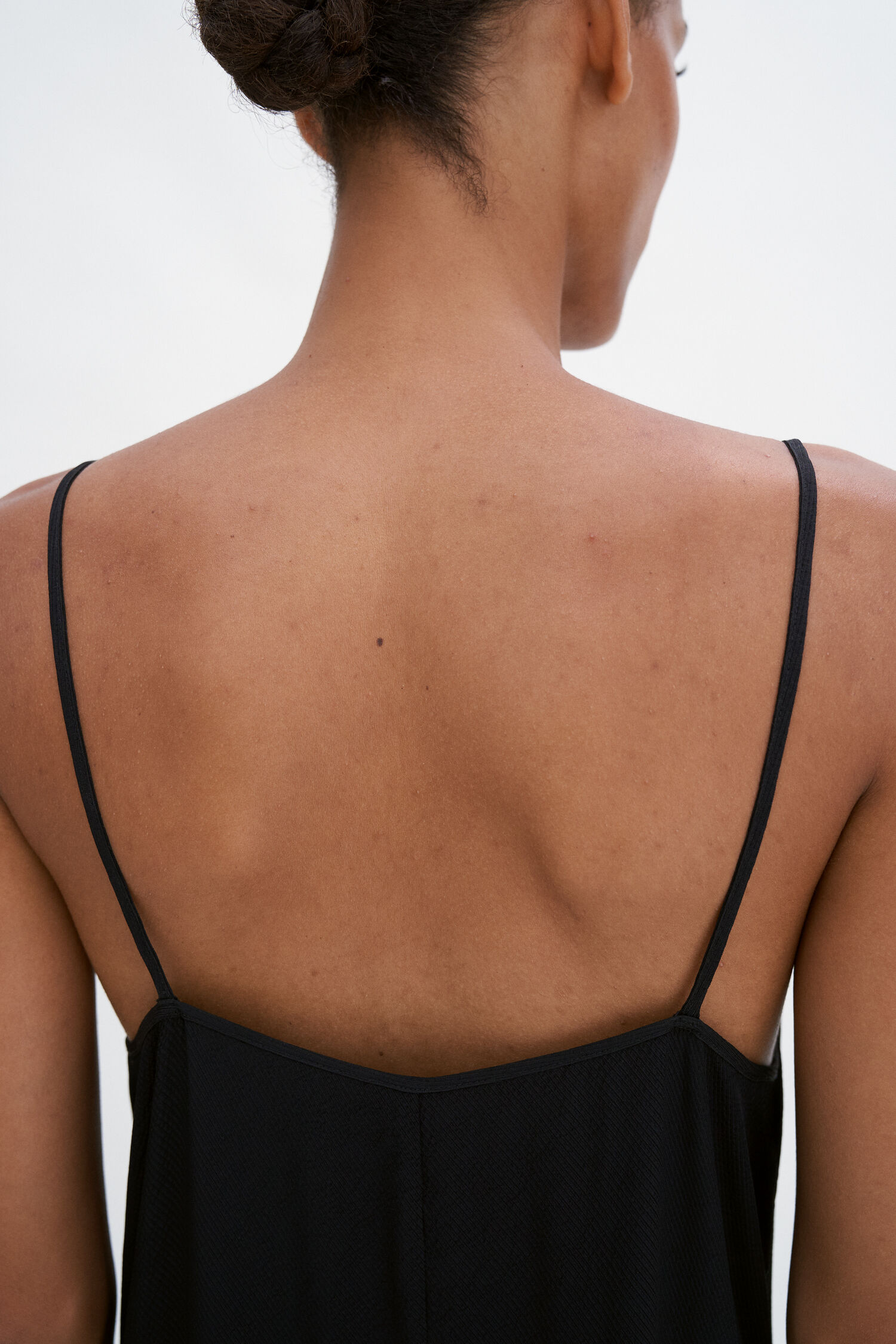 Draped Twill Strap Dress