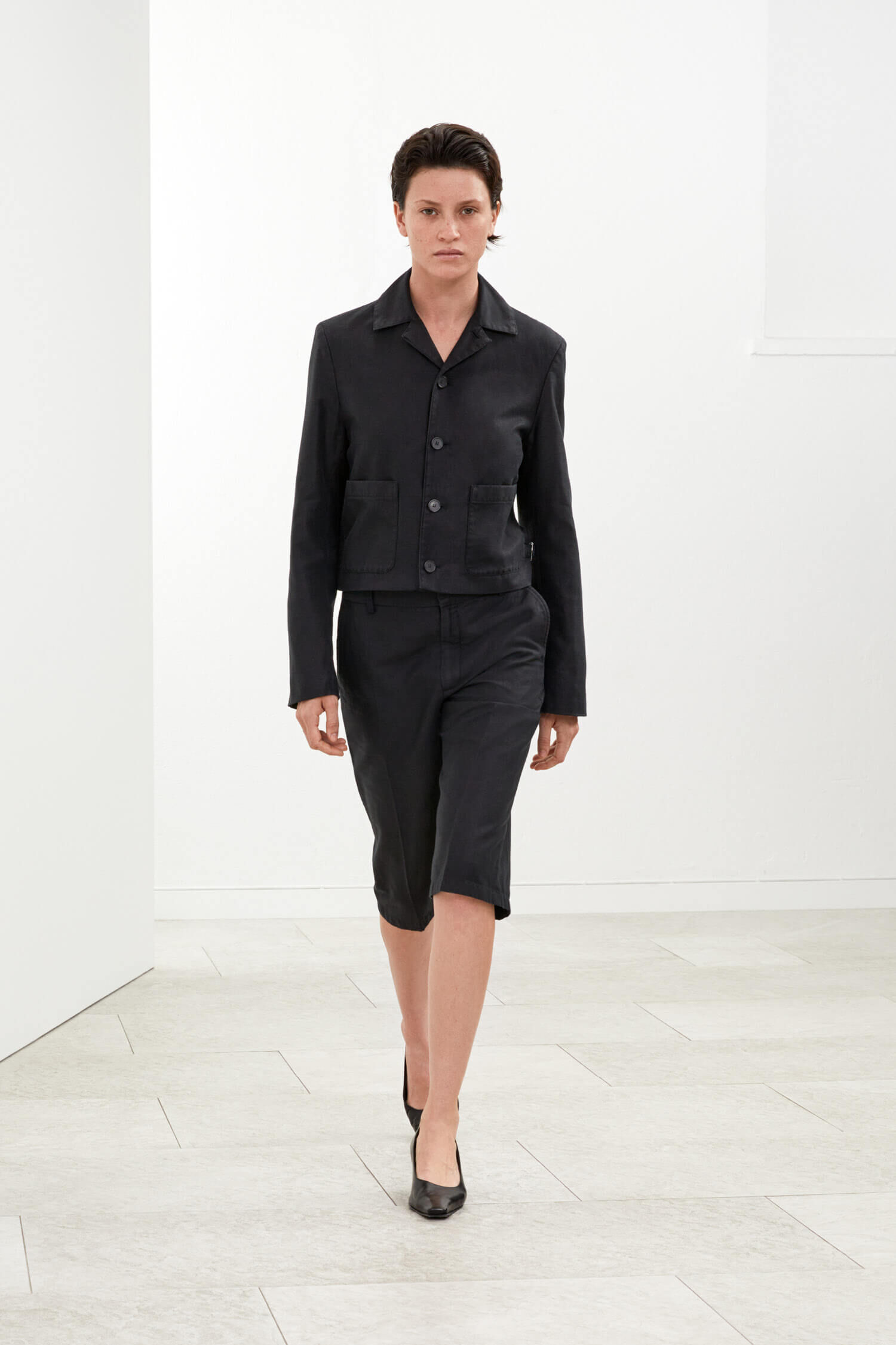Straight Cotton Linen Shorts - Black | Filippa K