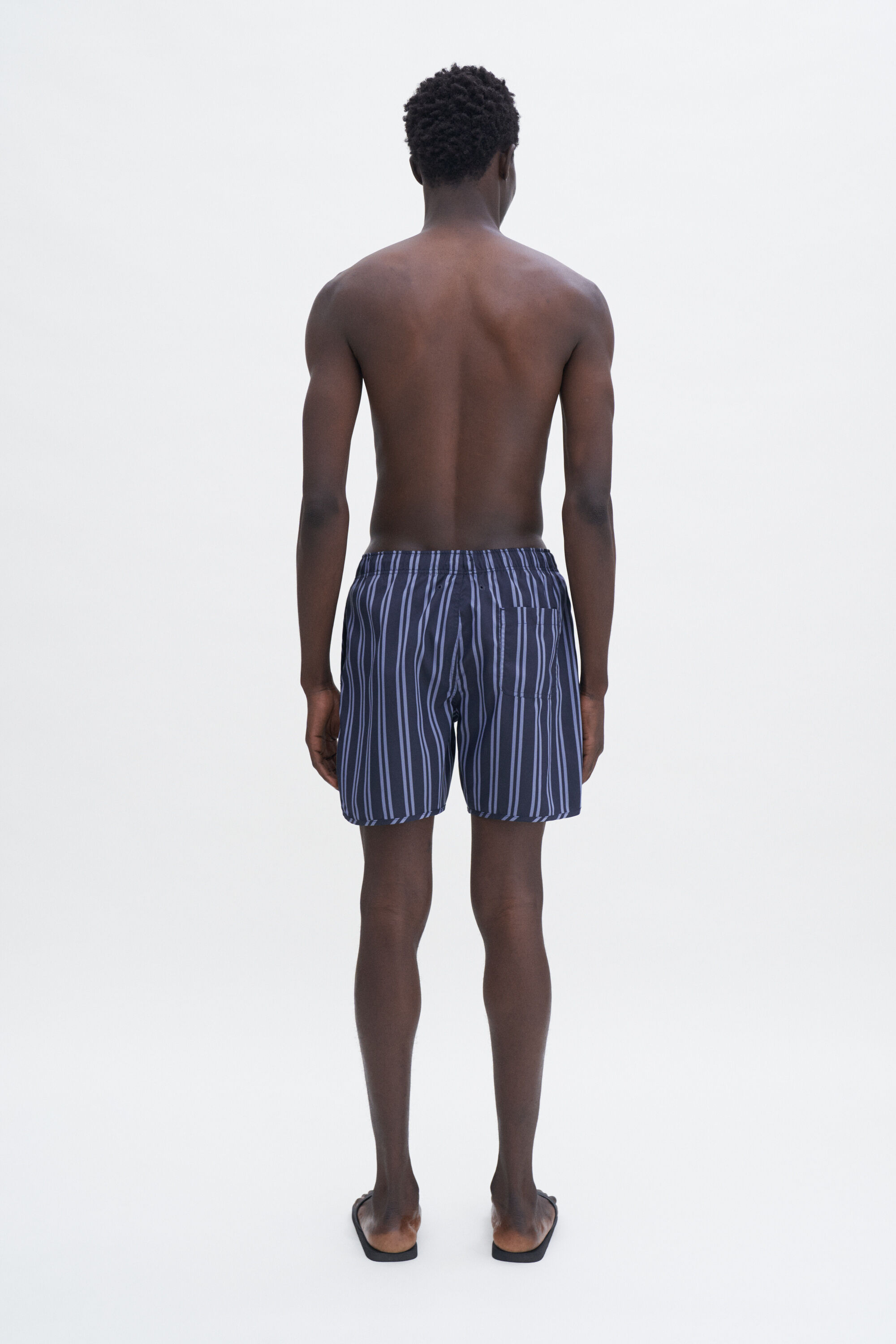 Long Striped Swim Shorts - Navy | Filippa K