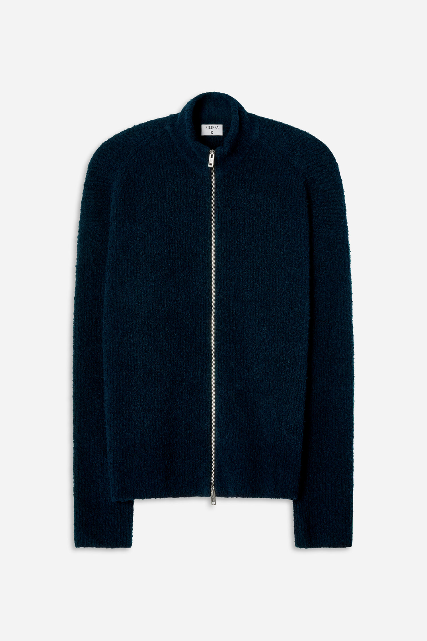 Ribbed Cotton Zip Cardigan