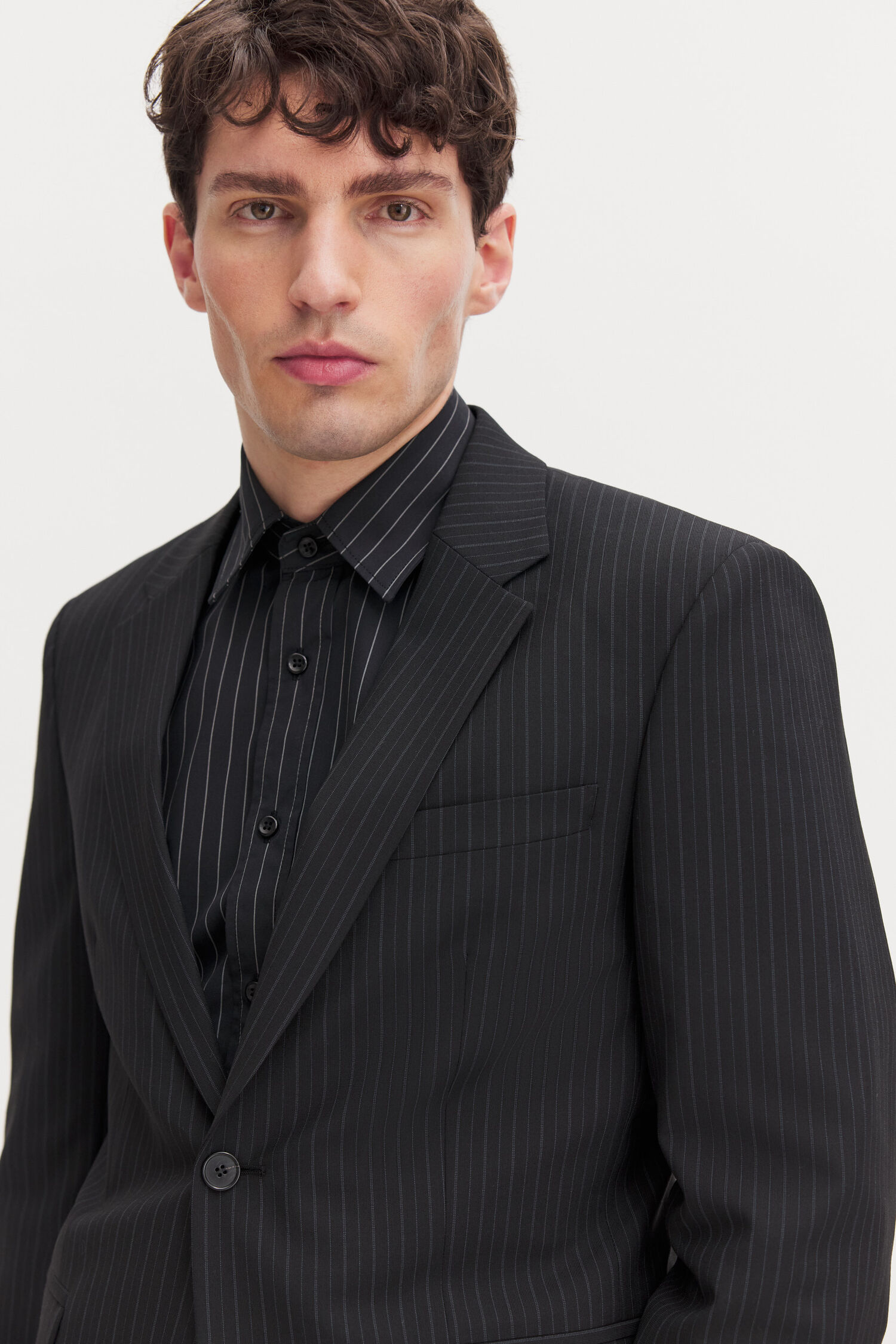 Slim Pinstripe Blazer