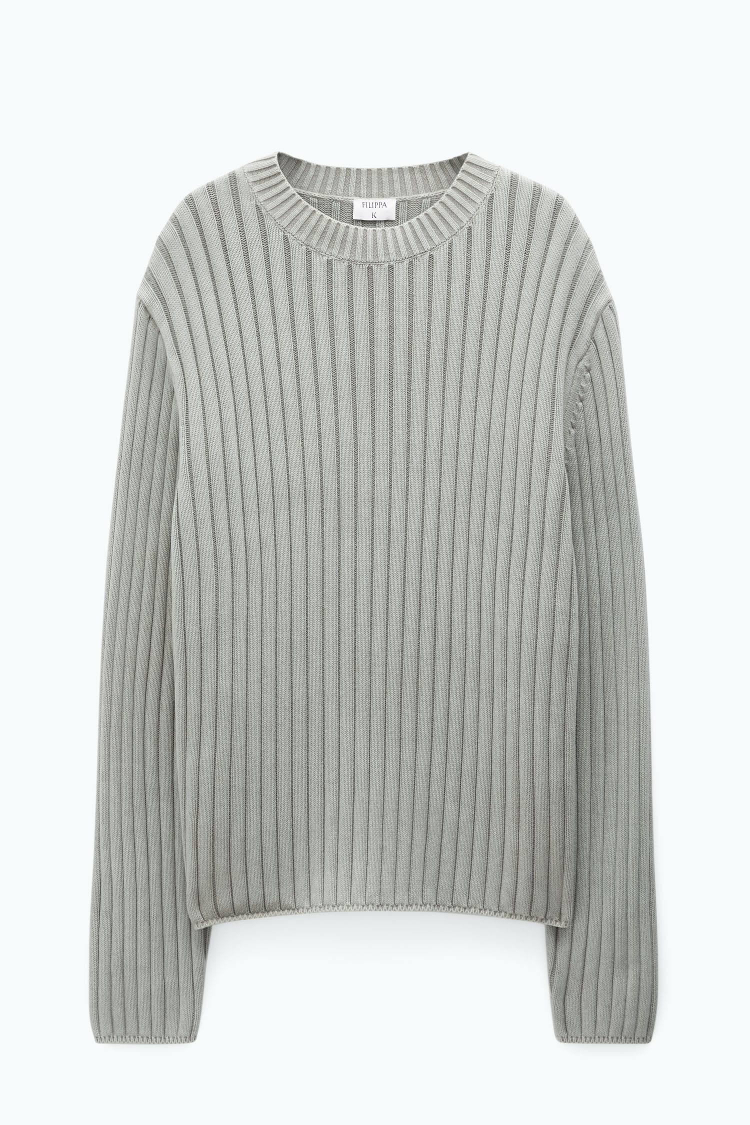 Grey ribbed sweater clearance