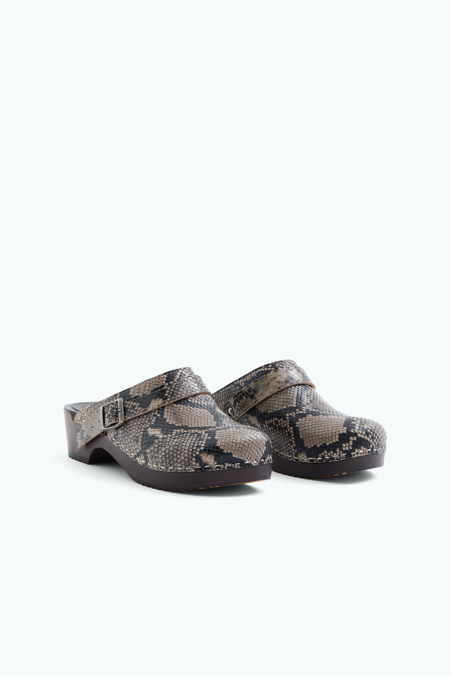 Snakeskin clogs discount