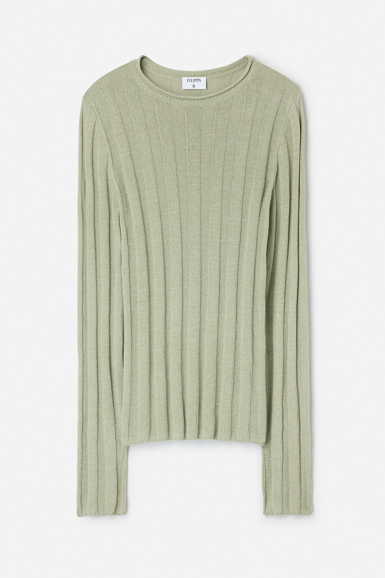 Linen Rib Sweater - Light Green | FILIPPA K