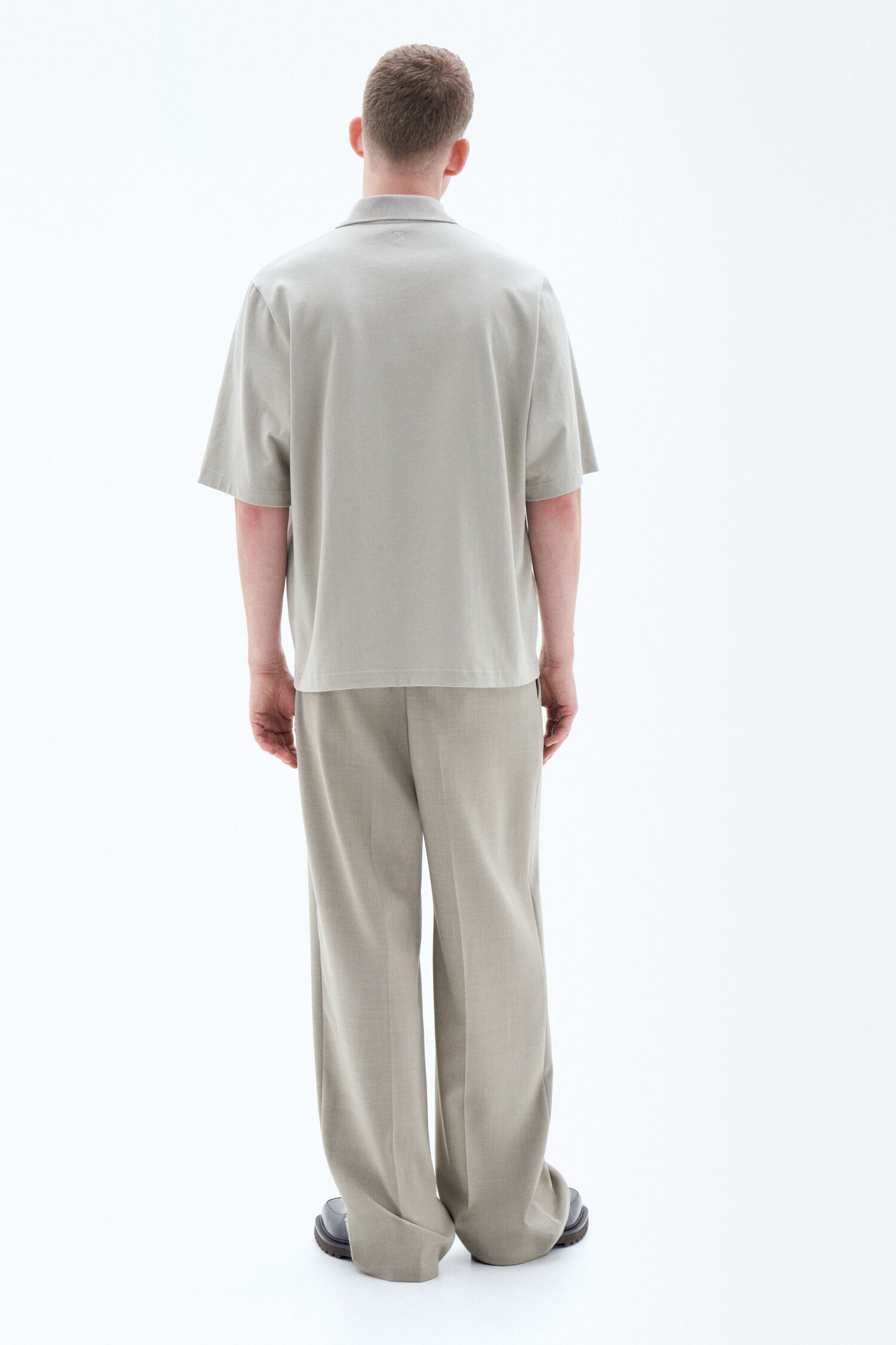 Boxy Polo Shirt - Light Sage | Filippa K Boxy Polo Shirt - Light Sage | Filippa K