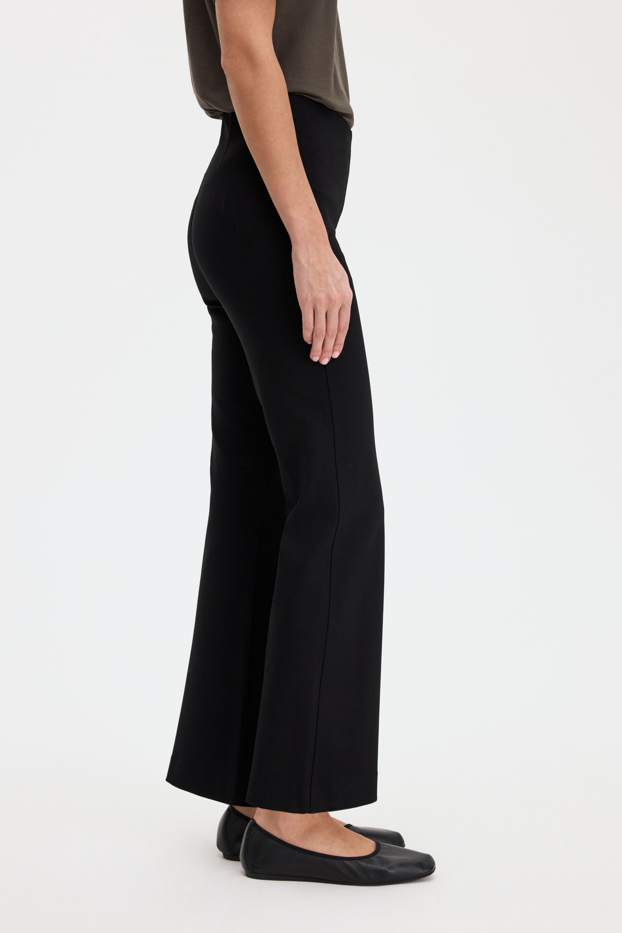 Flared Jersey Trousers - Black | FILIPPA K