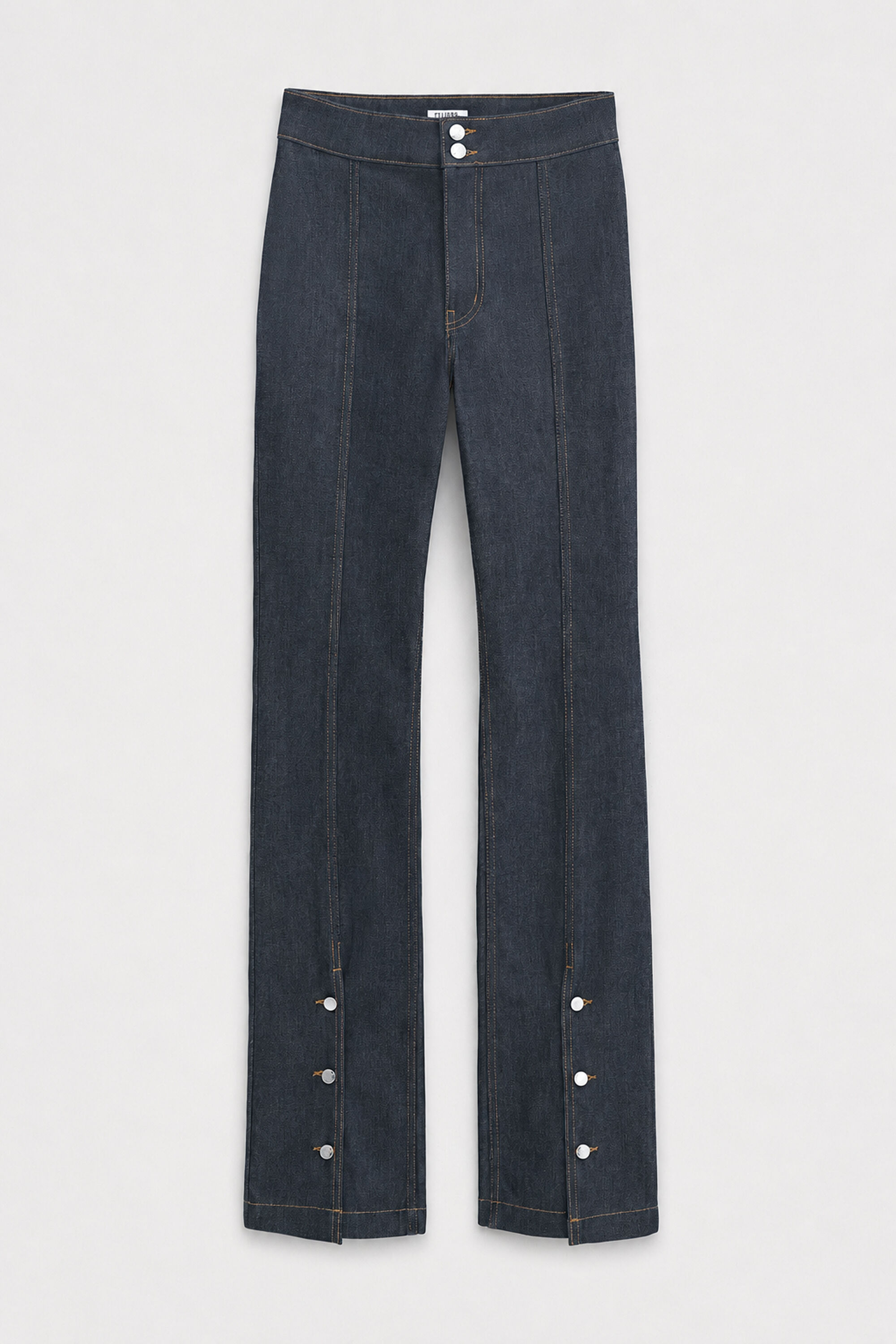 90s Stretch Button Front Jeans - Raw Blue | FILIPPA K