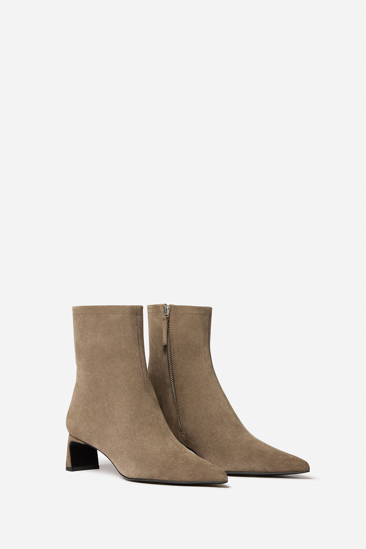 Suede Kitten Heel Booties