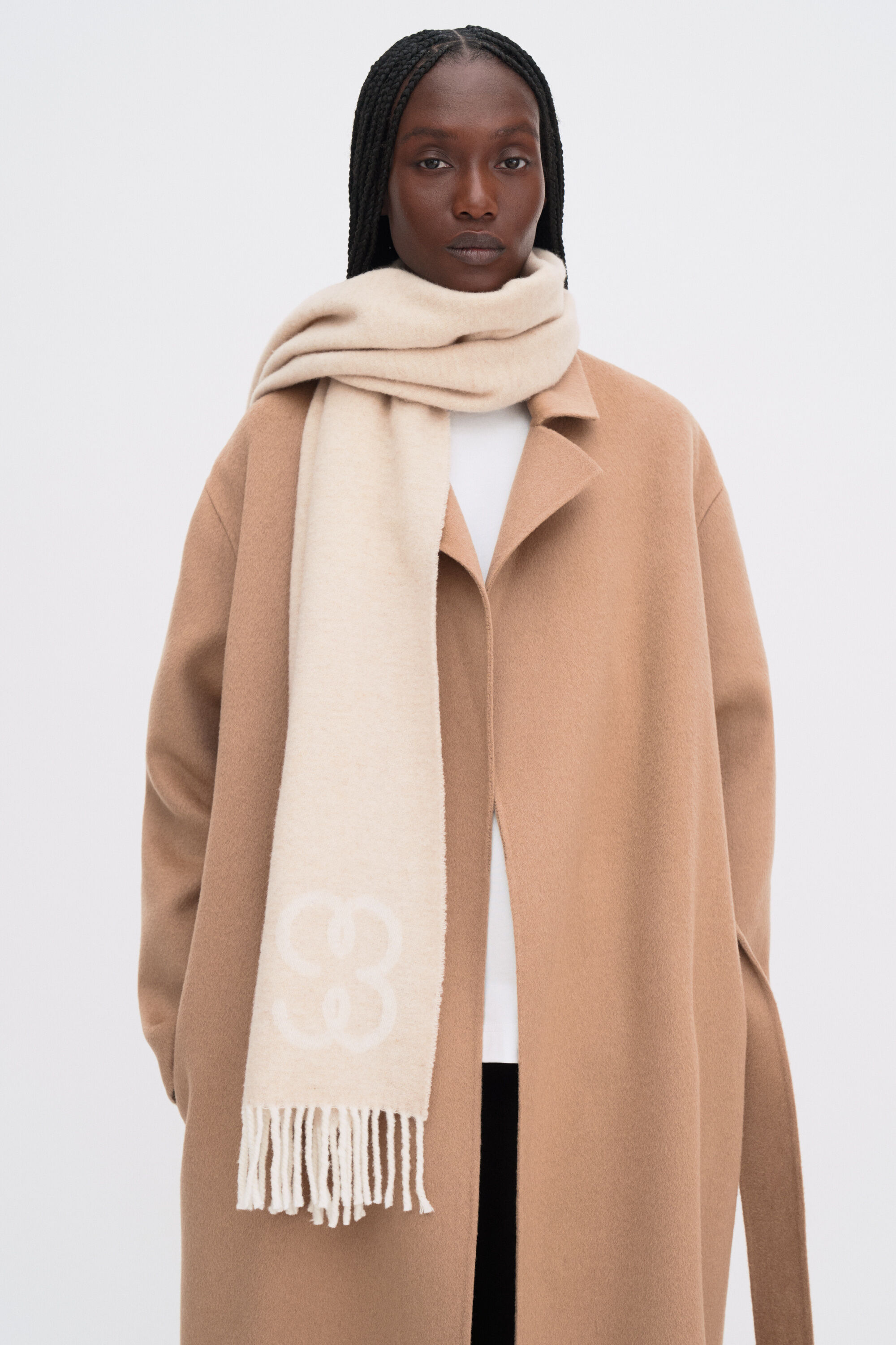 小物 25AW WAPS WRAP 01 SCARF COTTON BEIGE Monogram Scarf - Light Beige | FILIPPA K