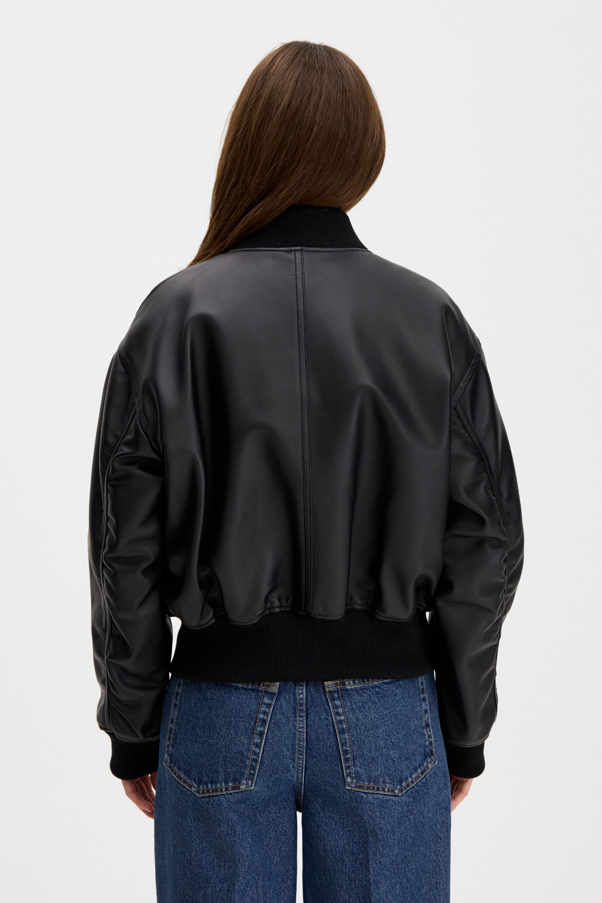 Leather Zip Jacket - Black | FILIPPA K
