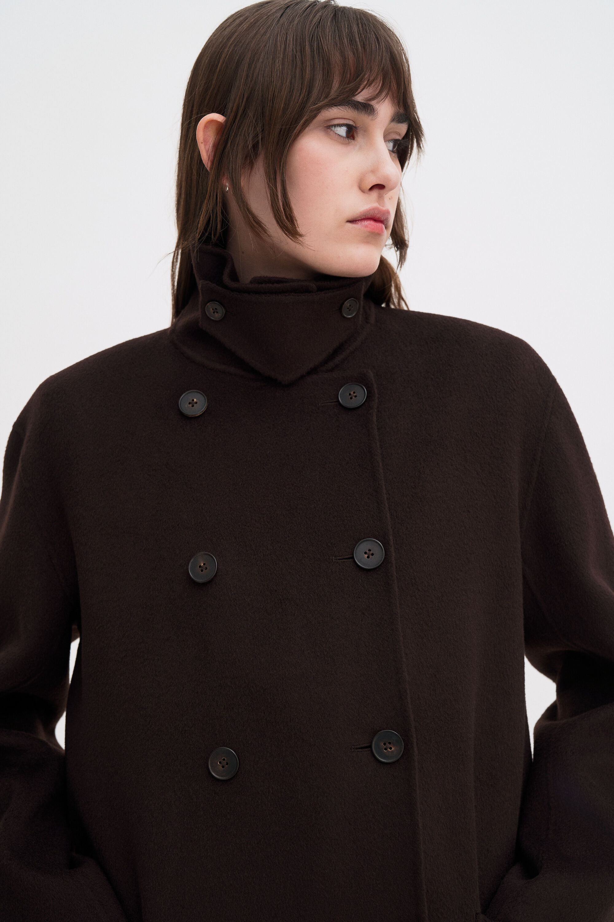 Amelia Doublé Coat - Dark Chocolate | FILIPPA K