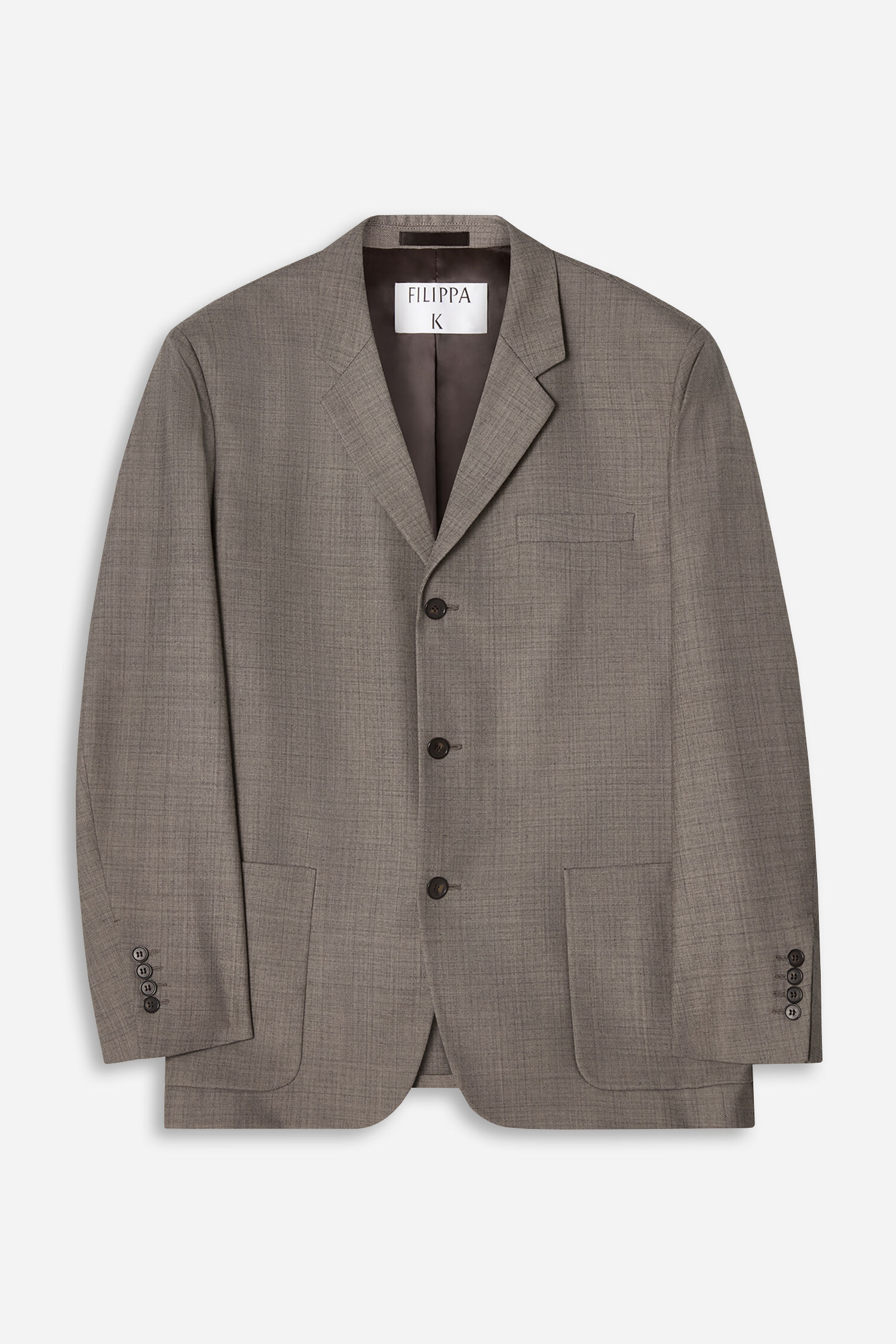 Hairy Wool Blend Jacket - Dark Beige | Filippa K