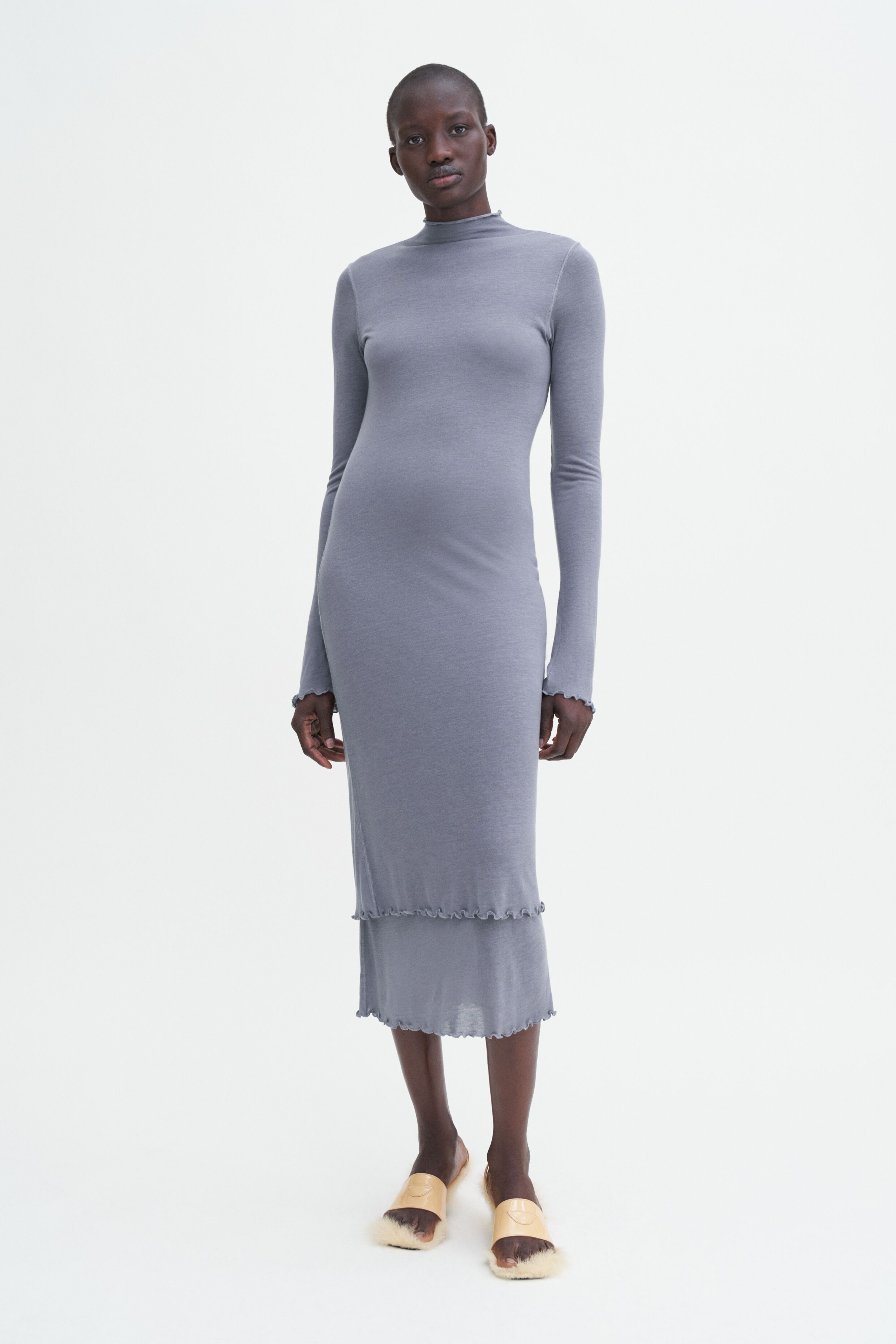Grey layered dress online