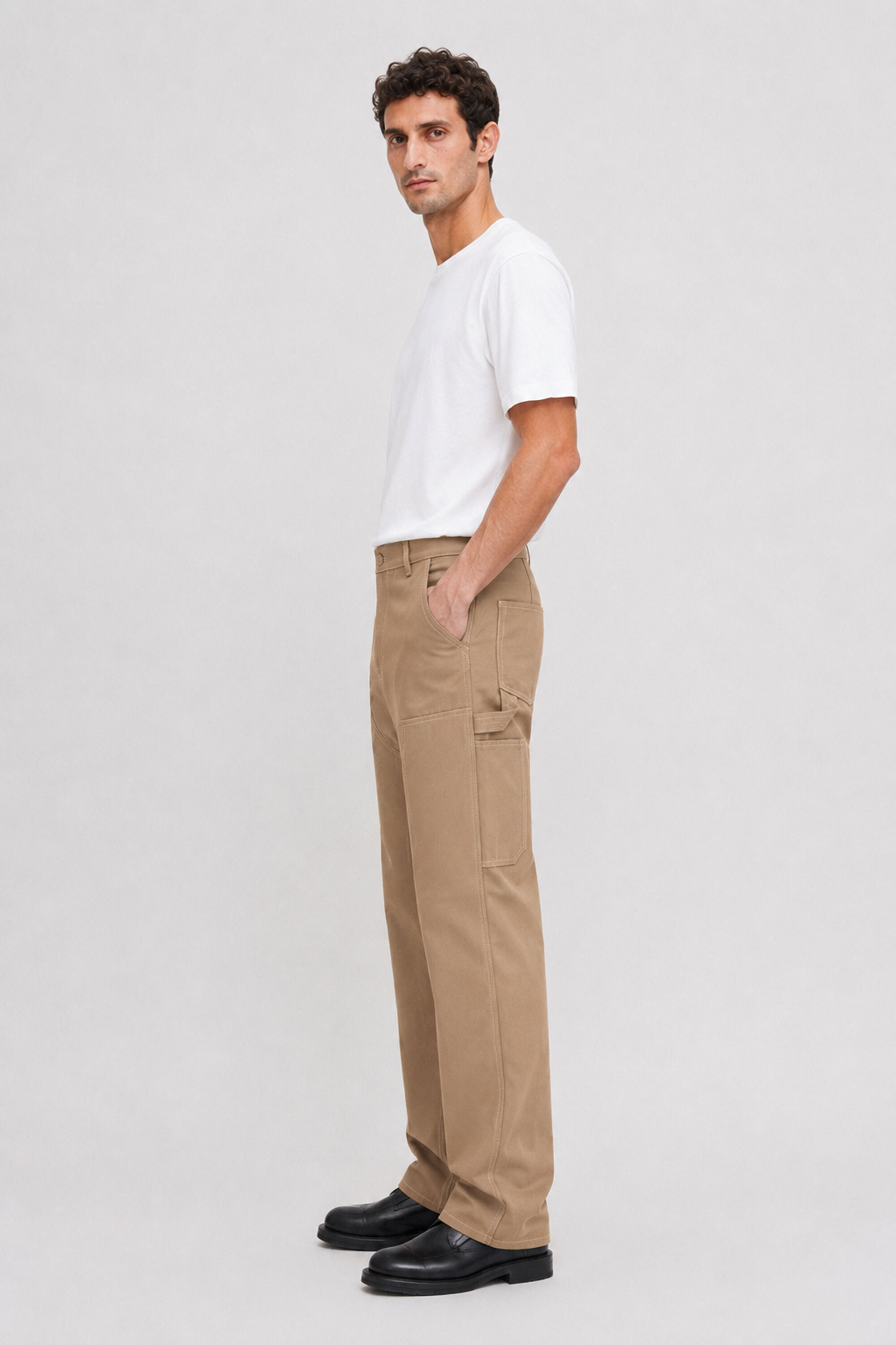 Cotton Carpenter Trousers - Dark Khaki | FILIPPA K
