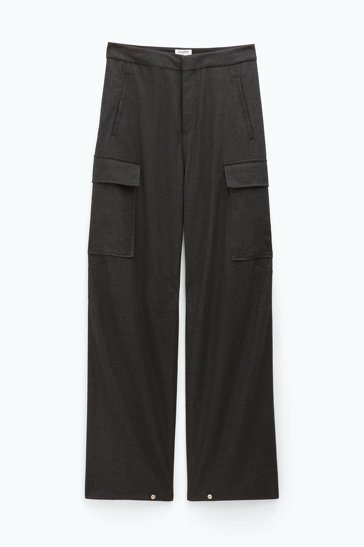 Pantalon cargo en flanelle Anthracite Filippa K