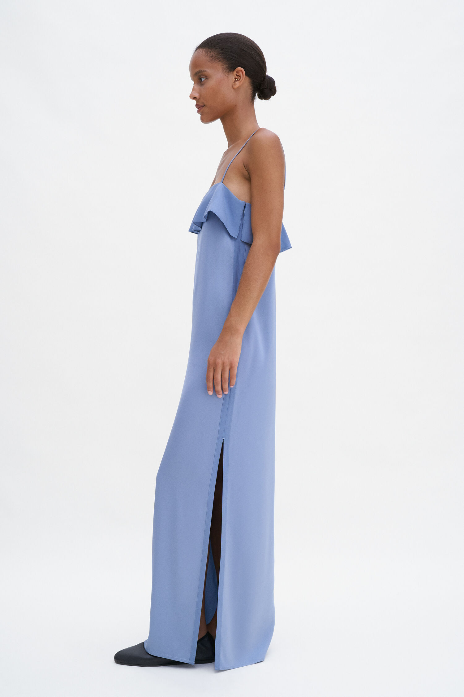 Fluid Draped Strap Dress