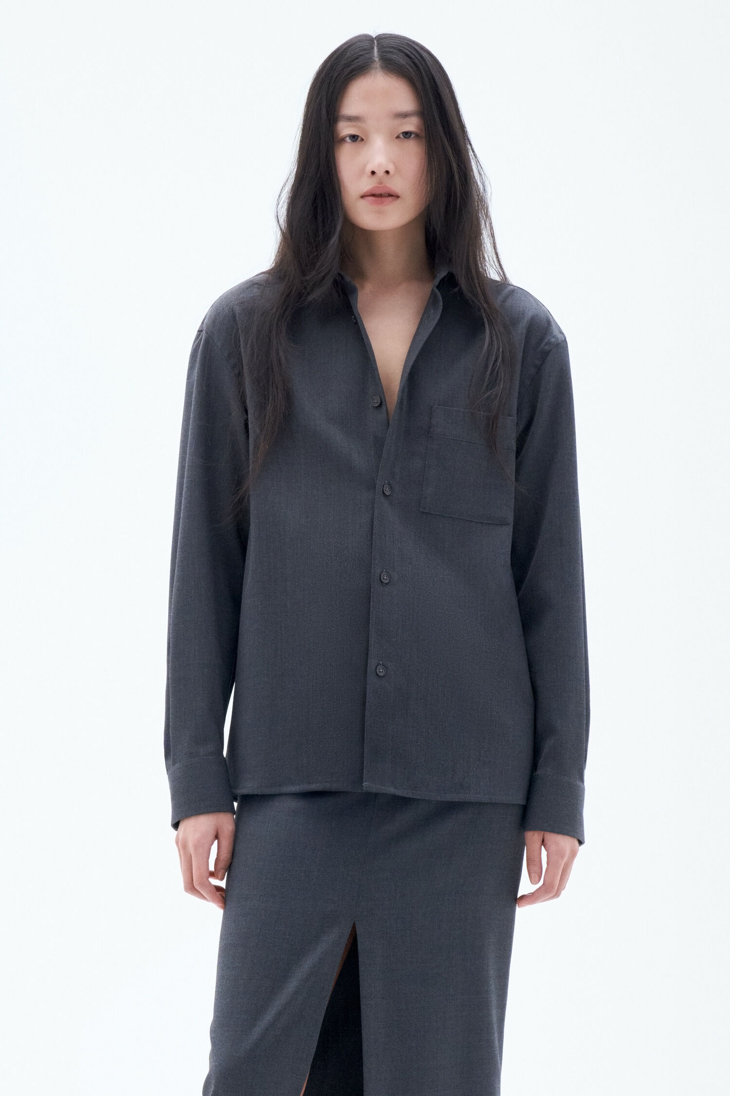 Boxy Wool Twill Shirt