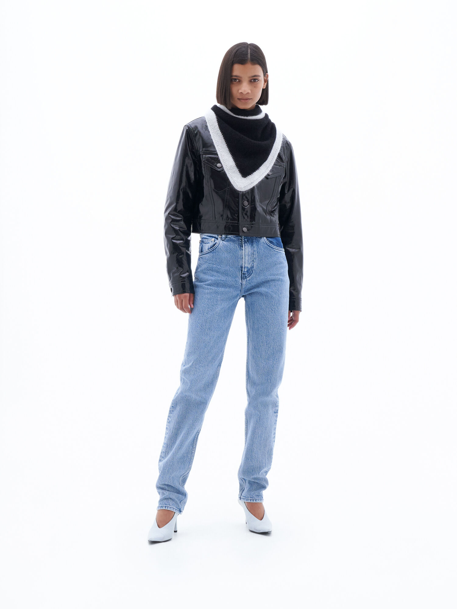 Mohair triangle scarf