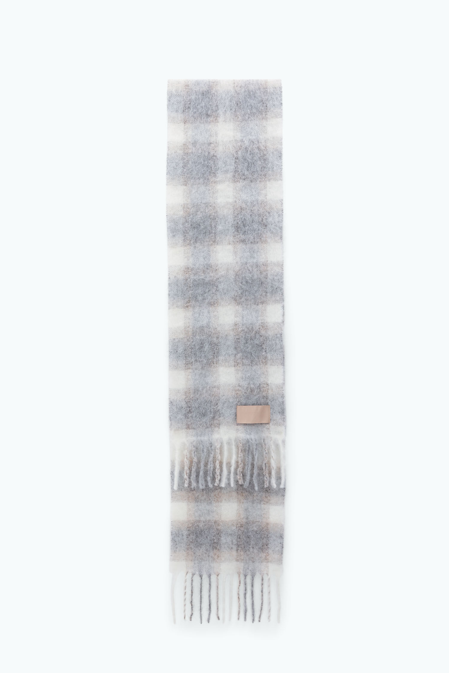 Mohair Blend Check Scarf