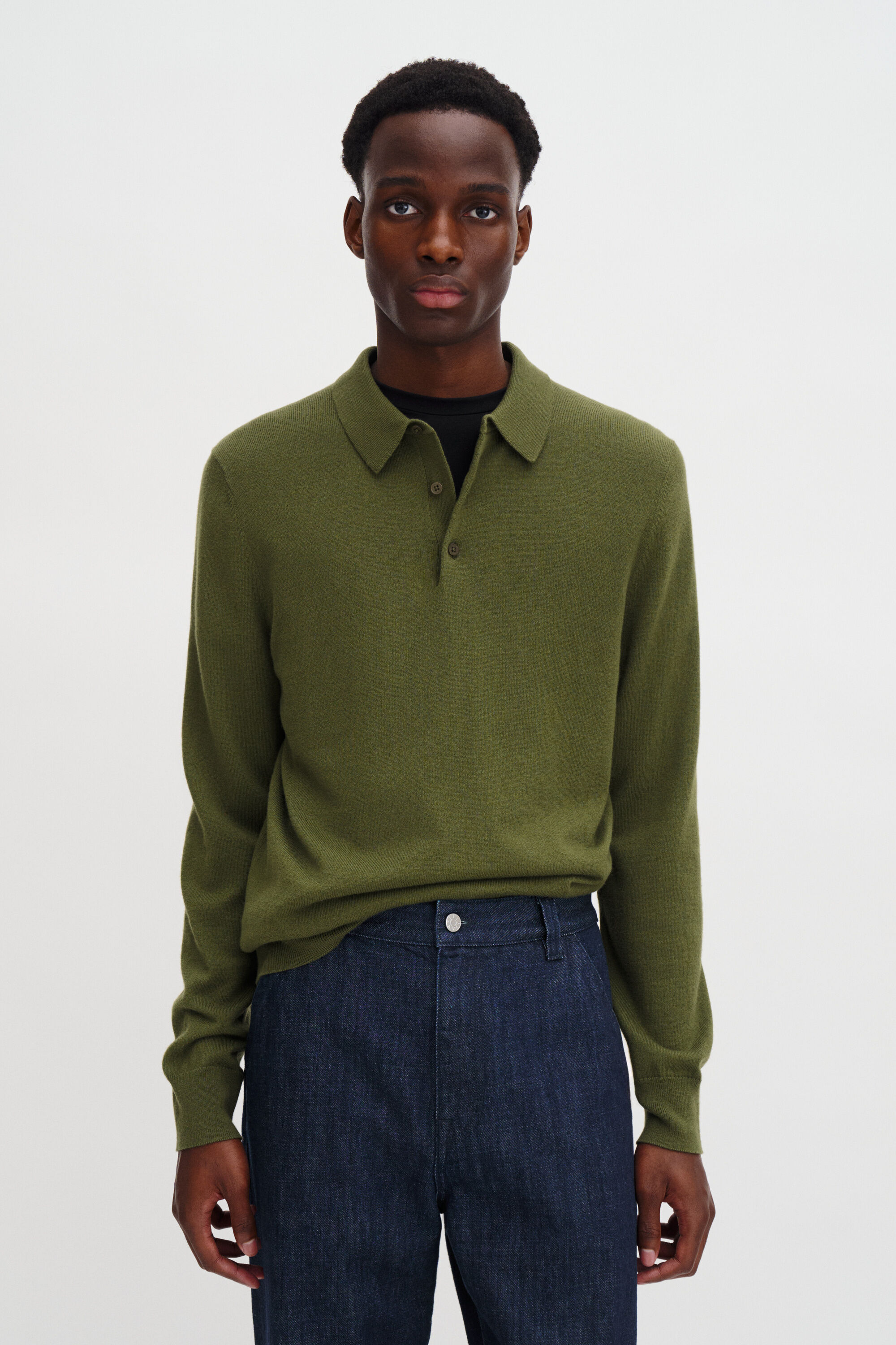 トップス tightbooth STRIPE KNIT POLO OLIVE XL STRIPE KNIT OPEN POLO - TIGHTBOOTH® タイトブース オフィシャル