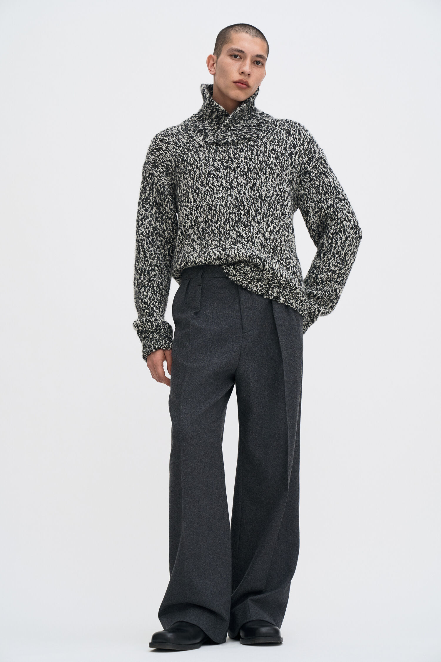 Shawl Collar Mouliné Sweater